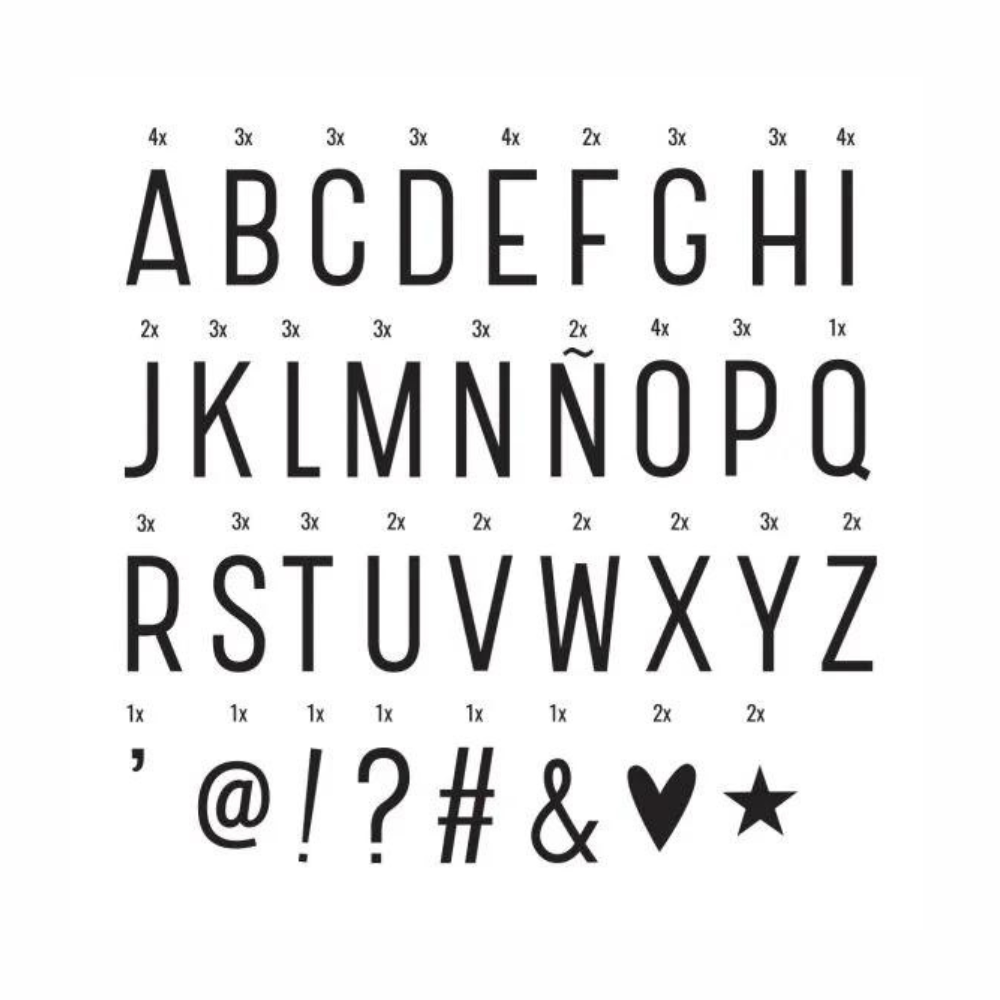 A Little Lovely Company Lightbox Letter Set - Basic Black / Pastel