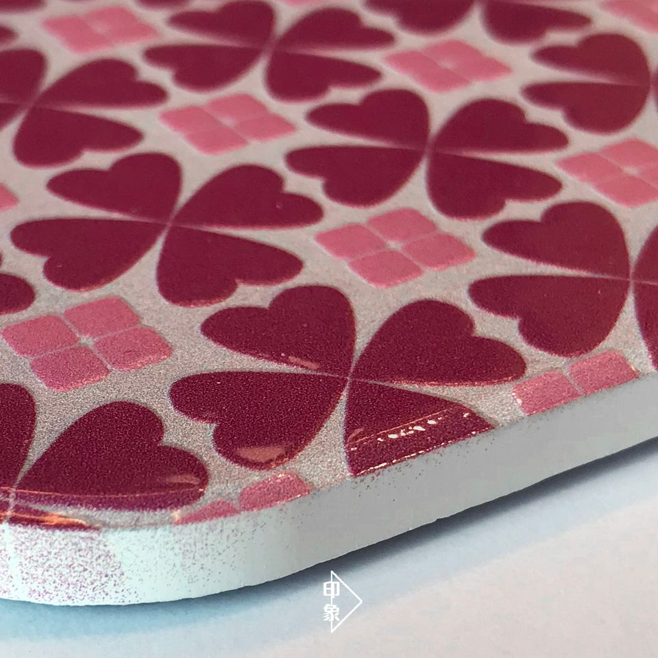 印象交易所 Wemember HK 陶瓷石紋杯墊 - 花格 紅| 紙皮石杯墊| 凹凸手感| 送禮自用 | 香港設計 台灣製造