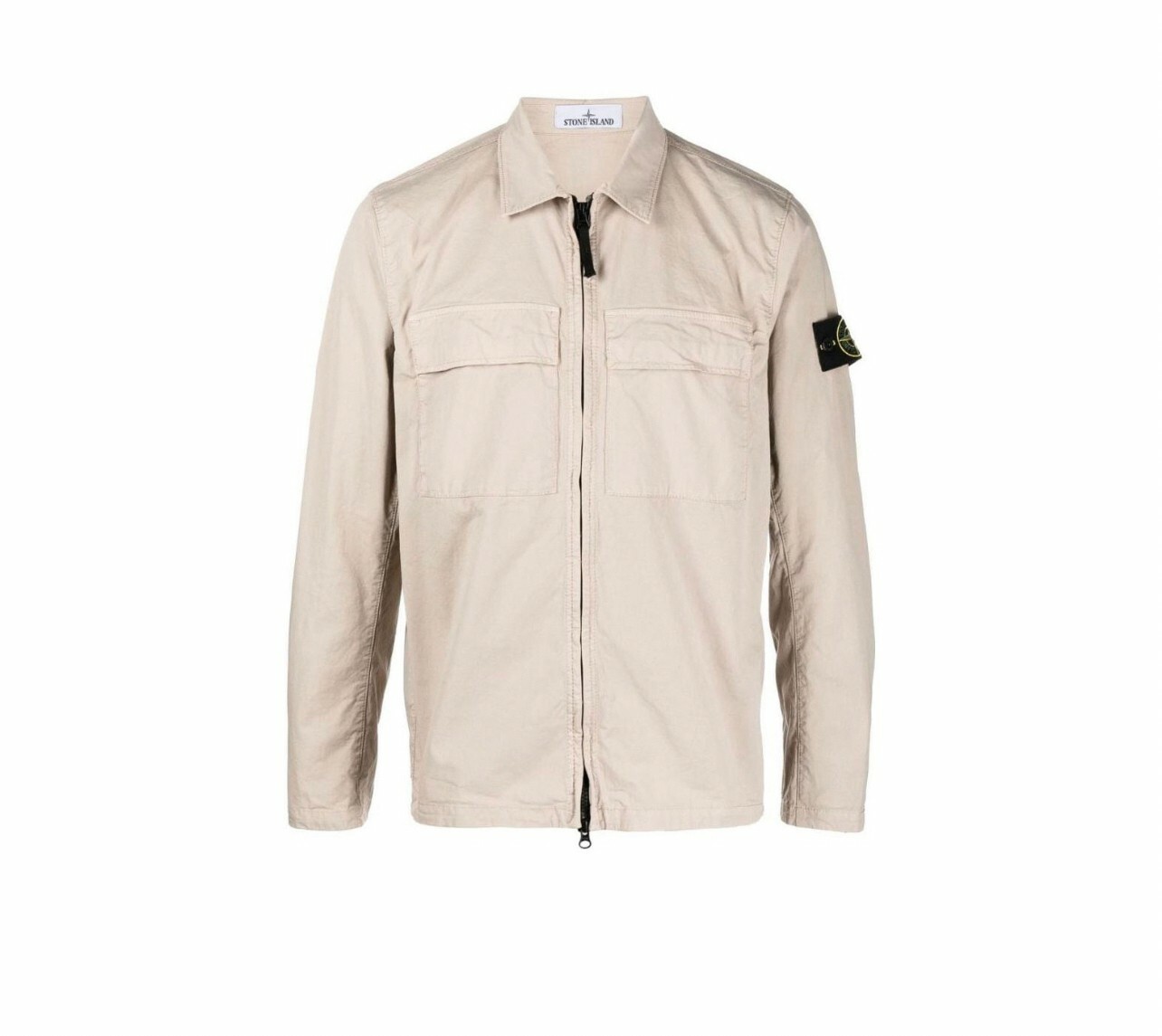 代購 STONE ISLAND SS23 純色口袋長袖 襯衫式 夾克 外套 男款 米色 MAR-