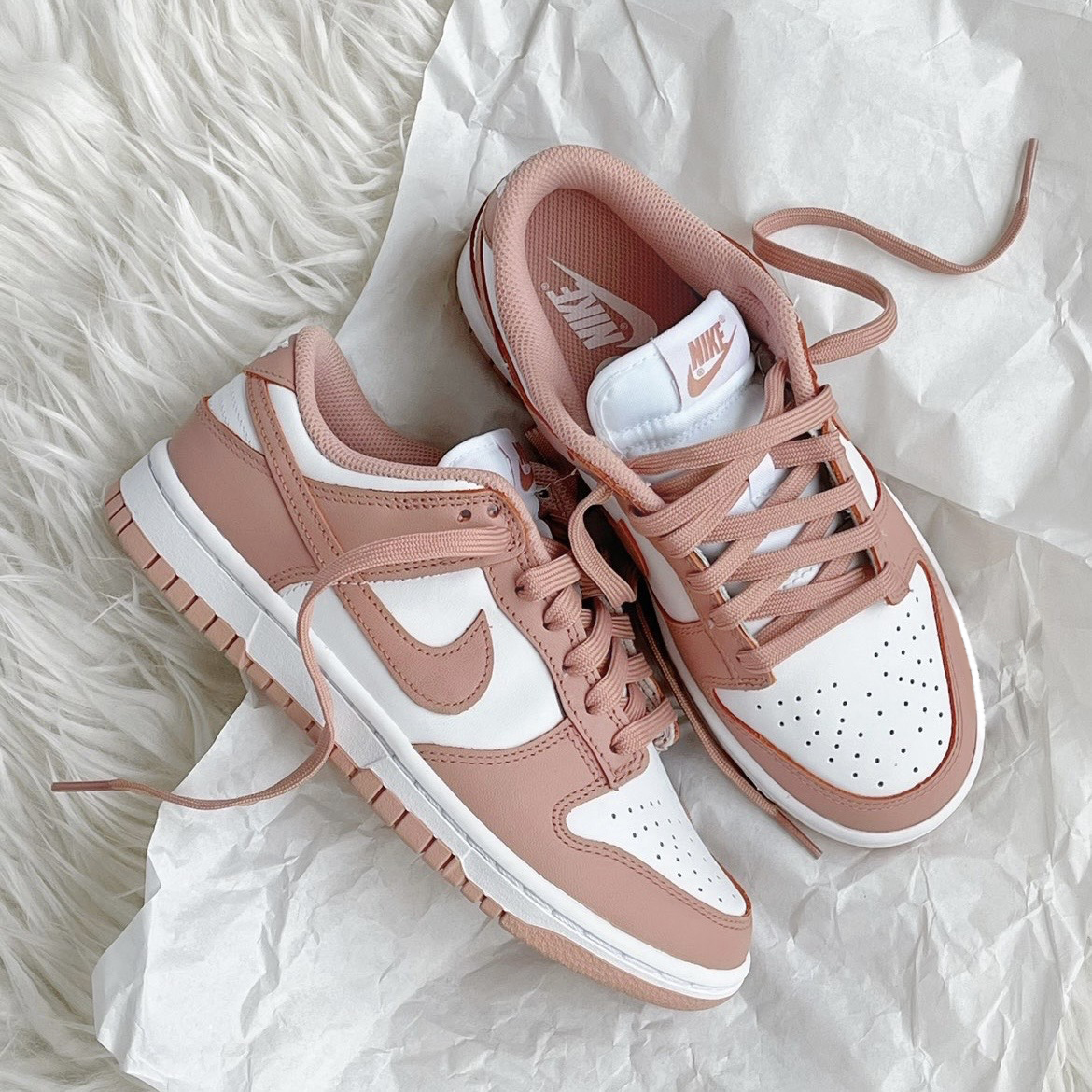 Nike Dunk Low 玫瑰耳語 乾燥玫瑰 粉色 玫瑰金 香檳 皮革 低筒 DD1503-118 IMPACT