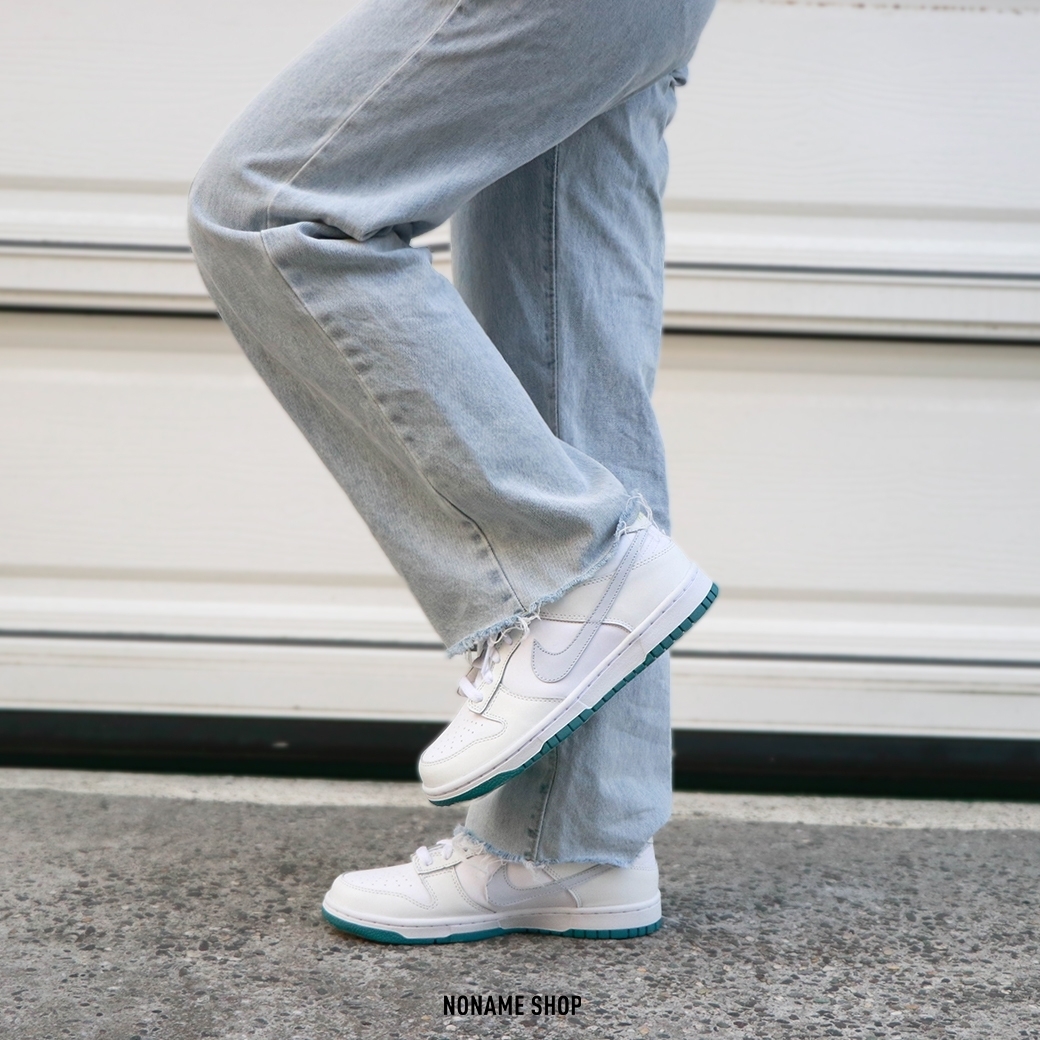 NIKE Dunk Low "White Grey Teal" 莫蘭迪綠 (GS/大童)