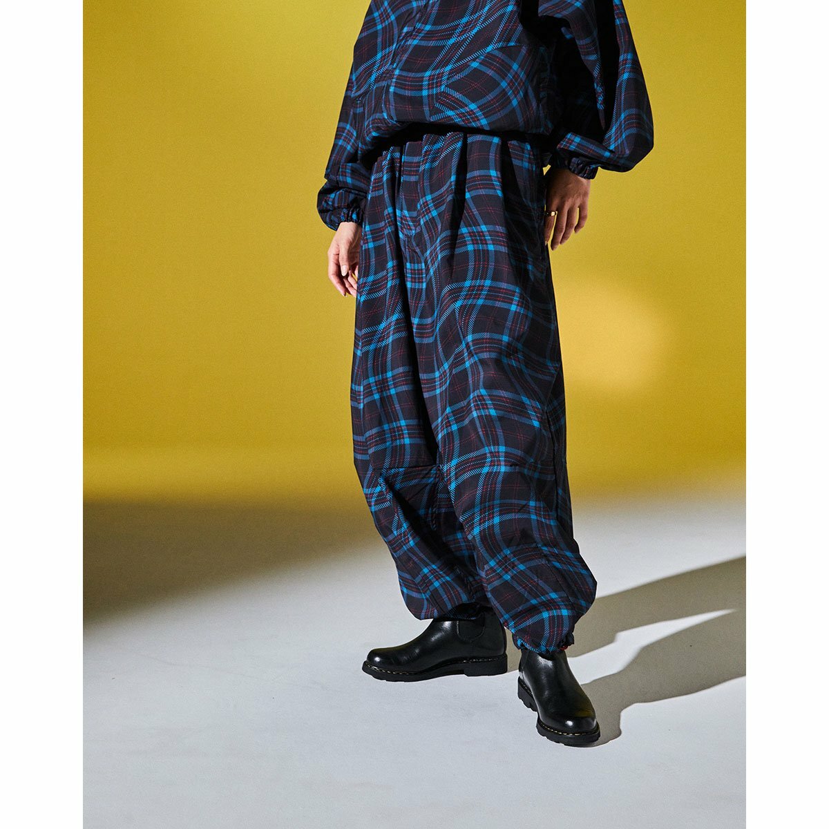 a　 TBPR WAVY PLAID BALLOON PANTS TBPR 23S/S WAVY PLAID BALLOON PANTS