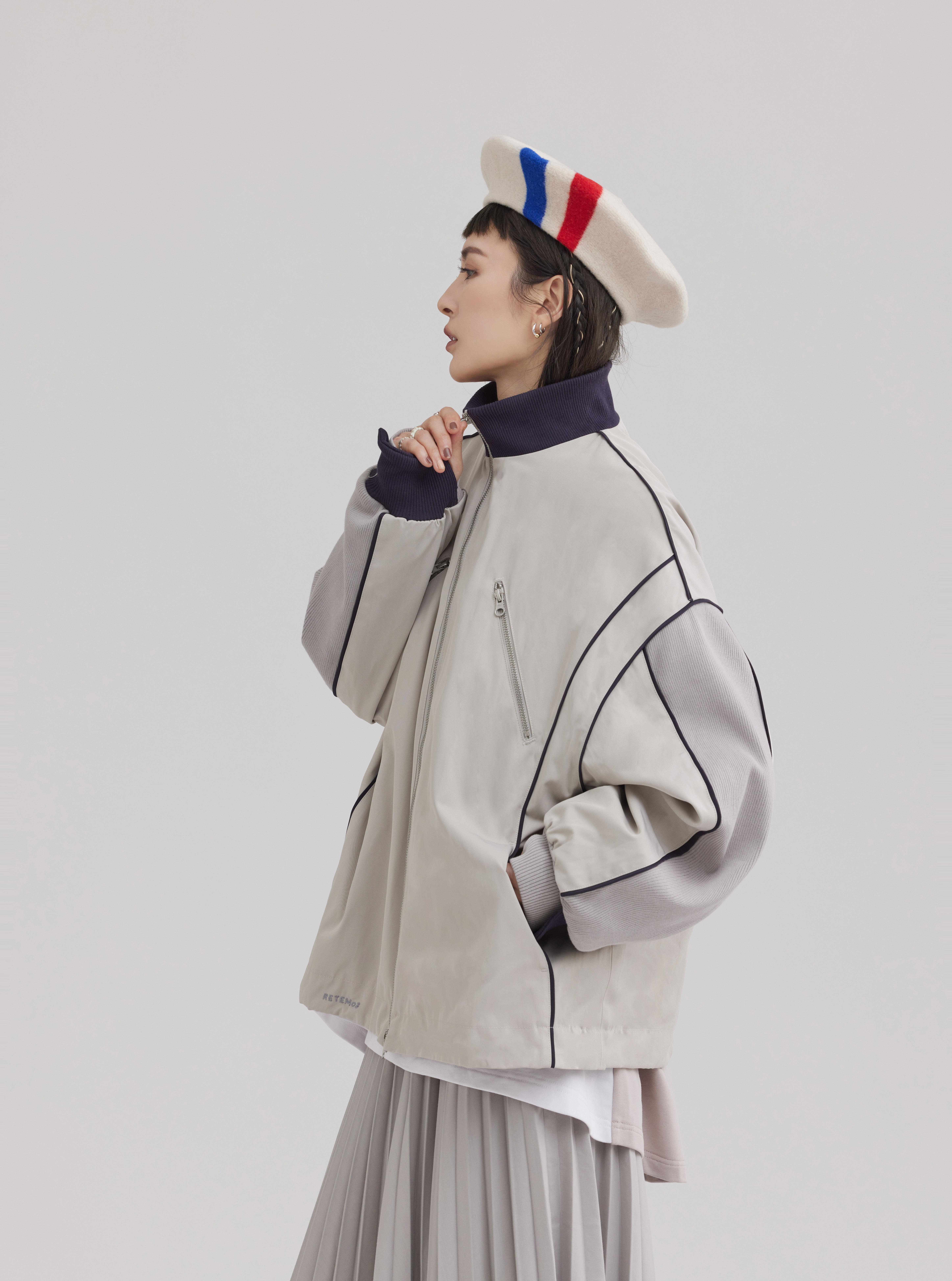 March Stand Collar Jacket | Ivory