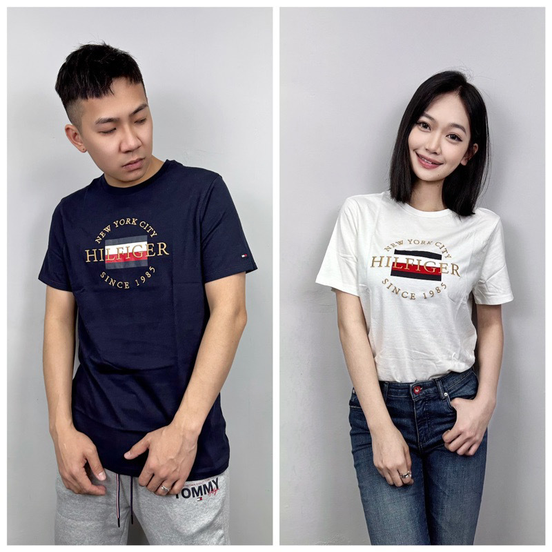 Tommy Hilfiger 電繡金字國旗 短袖T恤 短T