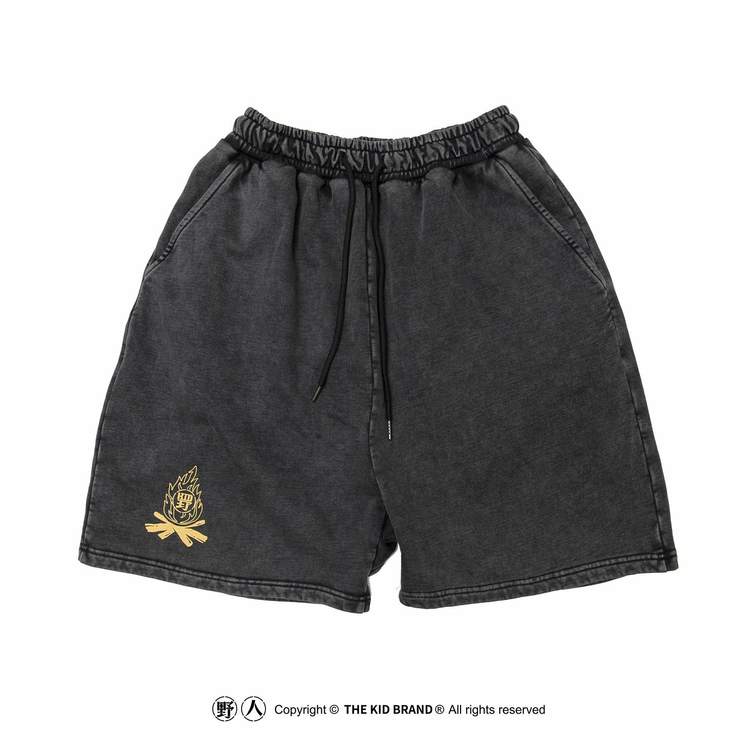 KID ® 水洗裂痕膠營火短褲