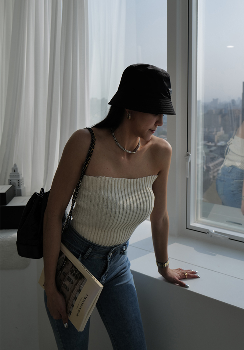 高磅針織綁帶外搭平口背心*3色