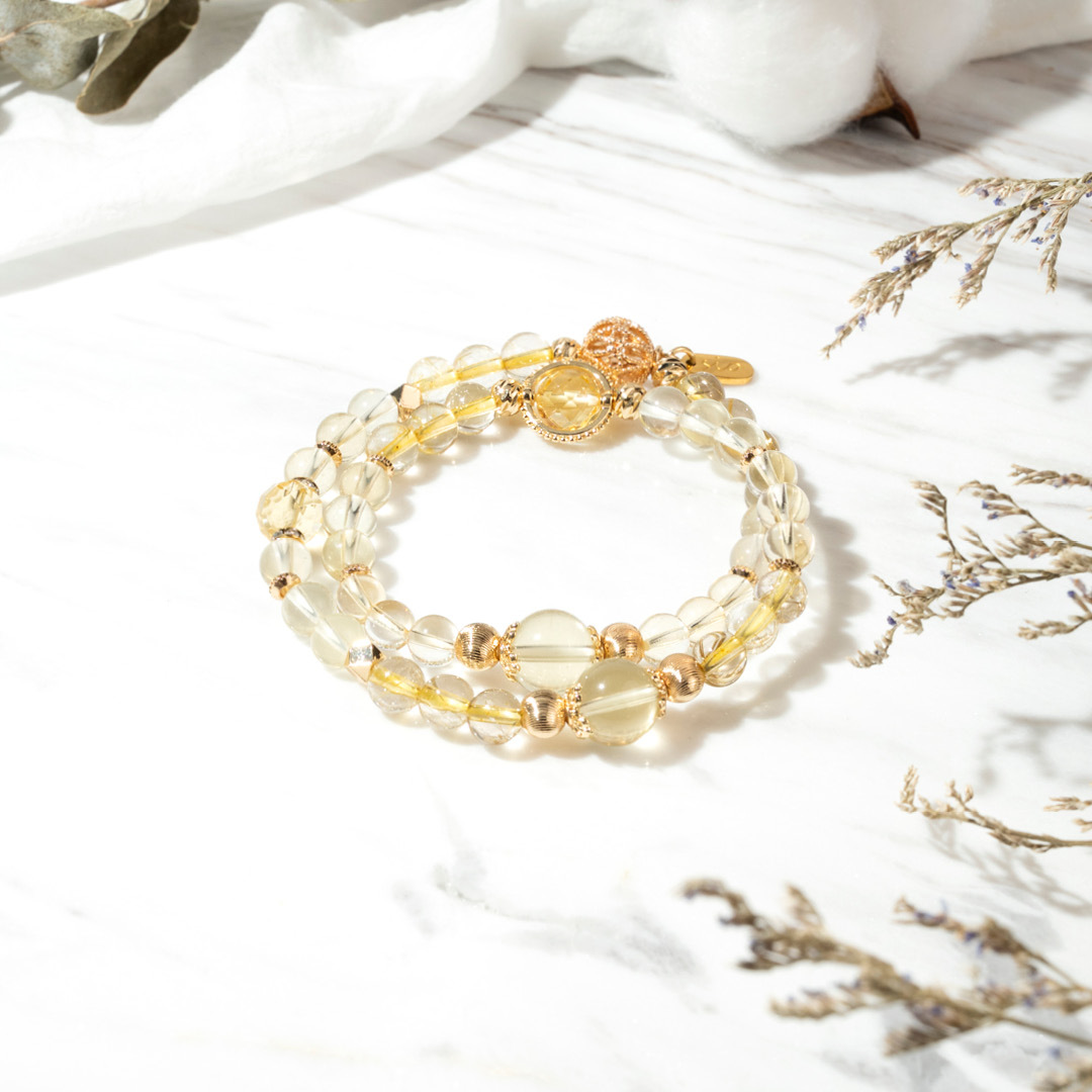 【纏綿】金色麥田-黃水晶金髮晶雙圈手鍊