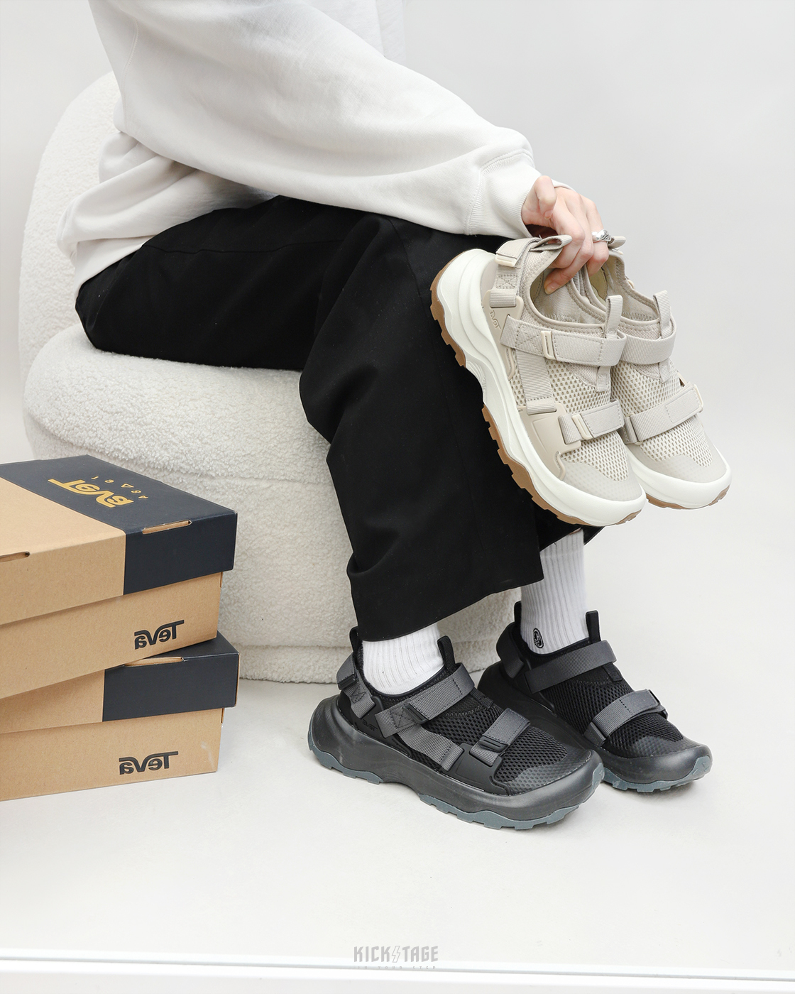 女鞋 TEVA OUTFLOW UNIVERSAL 黑色 奶茶色 透氣 護趾水鞋 戶外機能鞋 水陸兩穿【TV1136310】