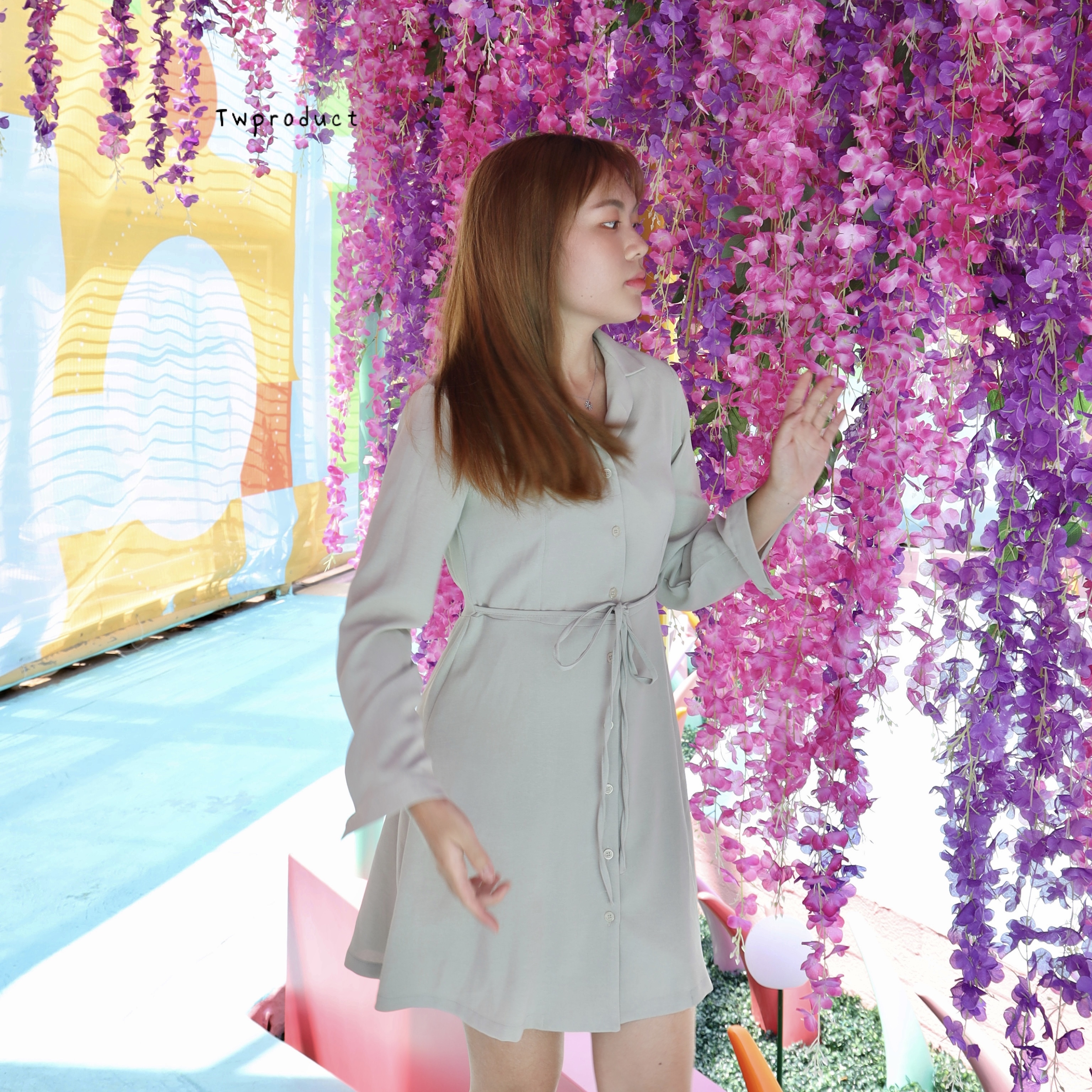 ✨ ||OPS106|| 彈性貼身反領幼綁帶連身裙