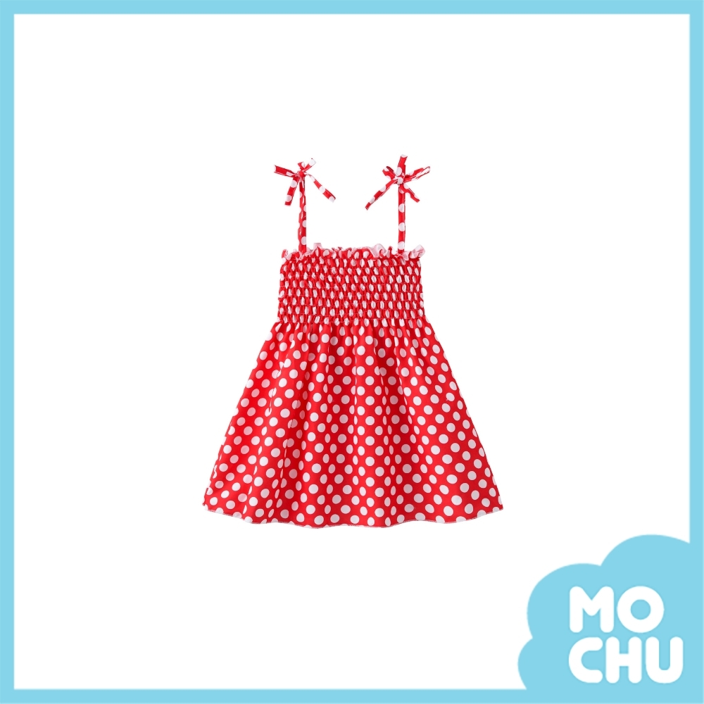 白色點點吊帶連衣裙