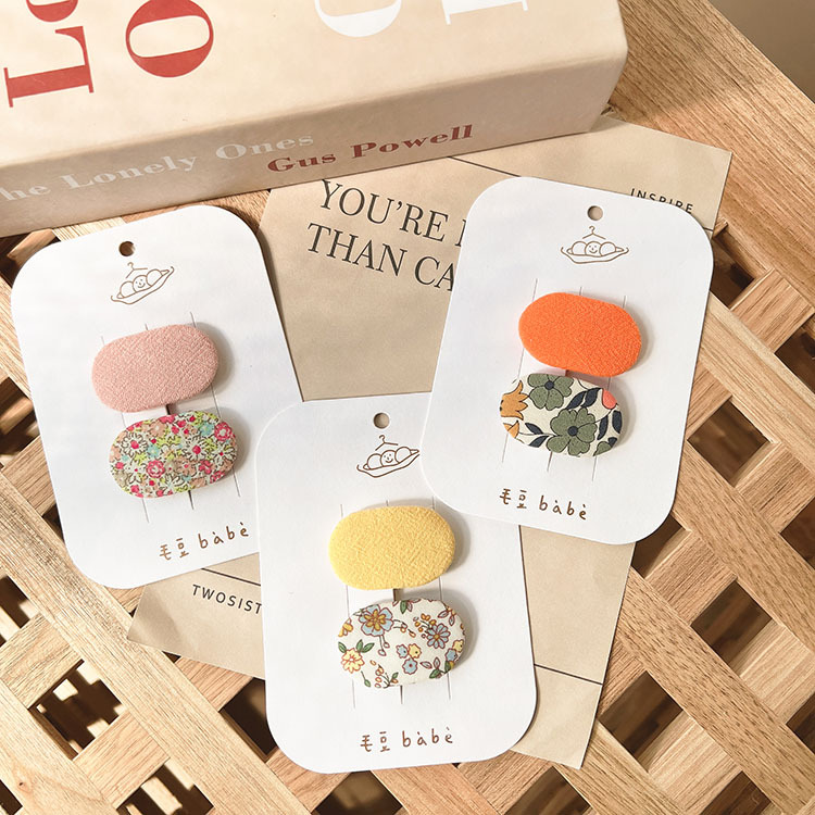 橢圓小花髮夾組