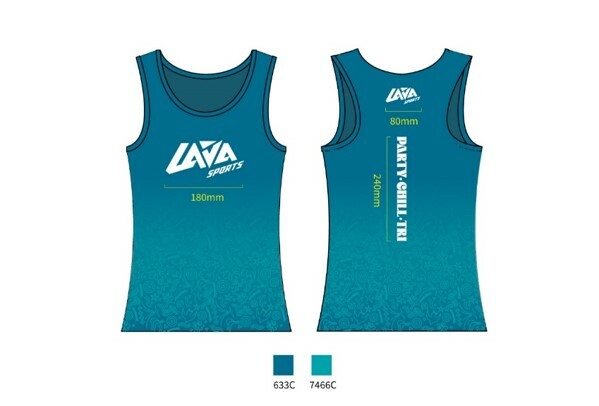 LAVA Tri - Chill 火山圖騰排汗背心 -藍綠 - 女