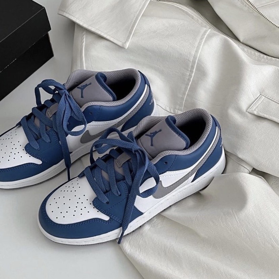 NIKE AIR JORDAN 1 LOW 藍精靈 午夜藍 白藍 553558-412 / 553560-412