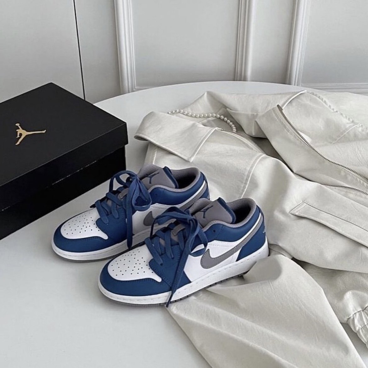 NIKE AIR JORDAN 1 LOW 藍精靈 午夜藍 白藍 553558-412 / 553560-412