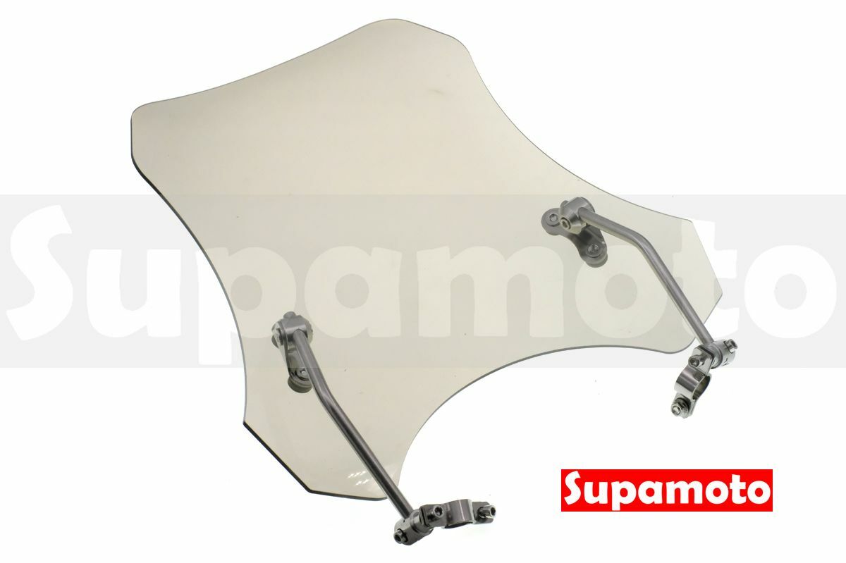 -Supamoto- 通用擋風鏡—加長淺灰 (風鏡/復古/整流罩/檔車/街車/CT125/CB350/機車改裝)