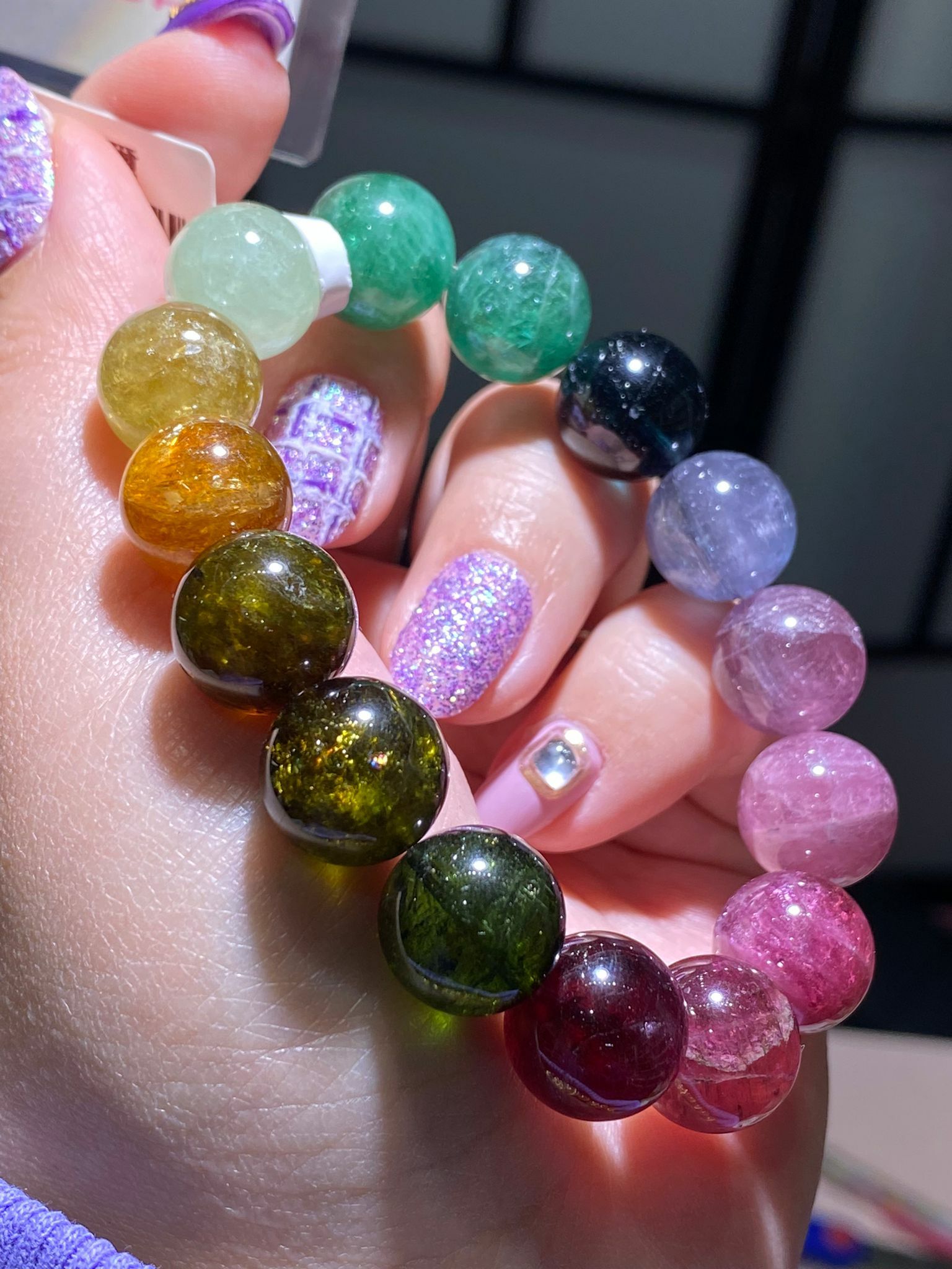 13.3-13.5mm(A) 大珠彩虹碧璽