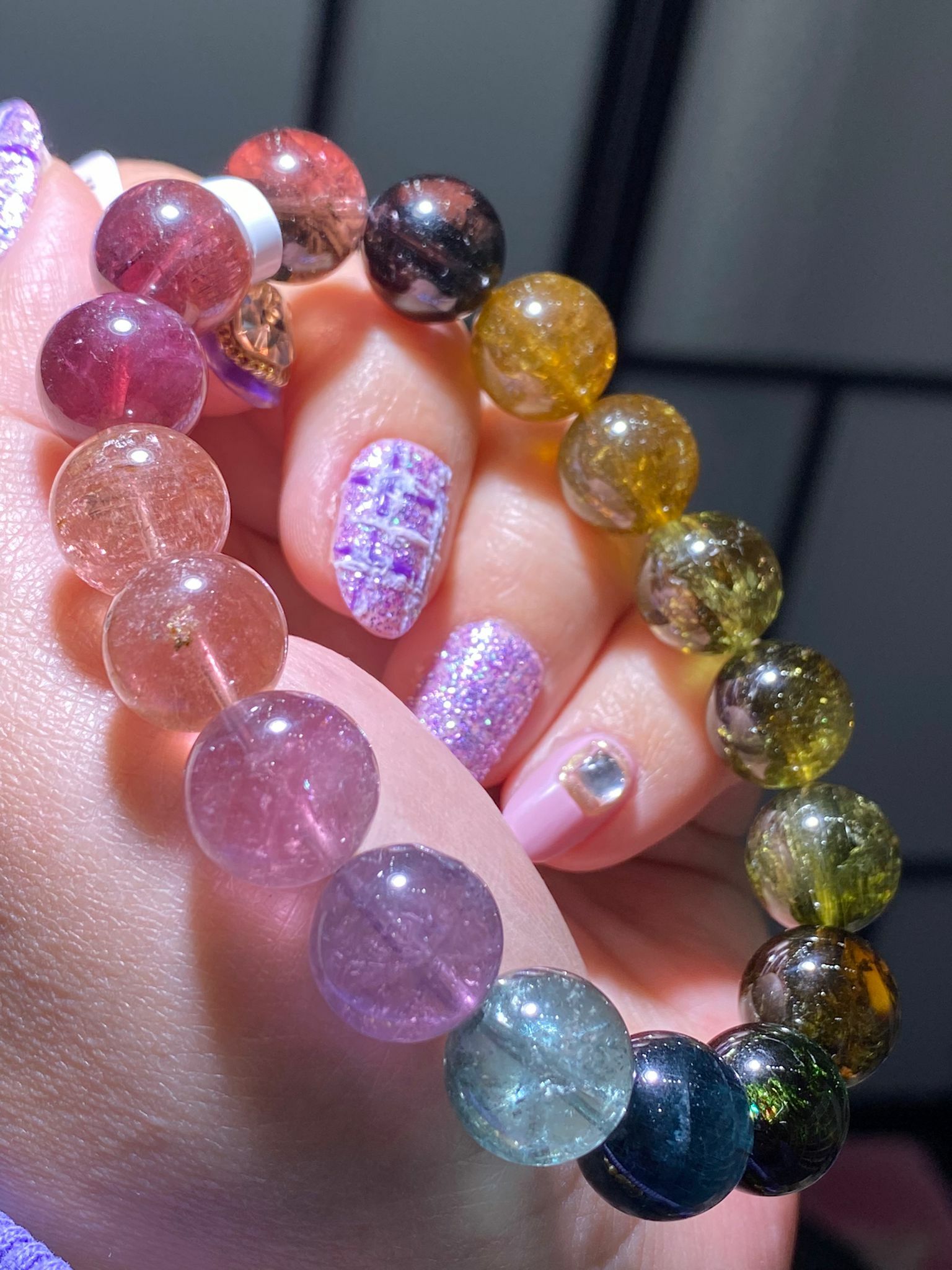 12-12.5mm 高質老礦彩虹碧璽