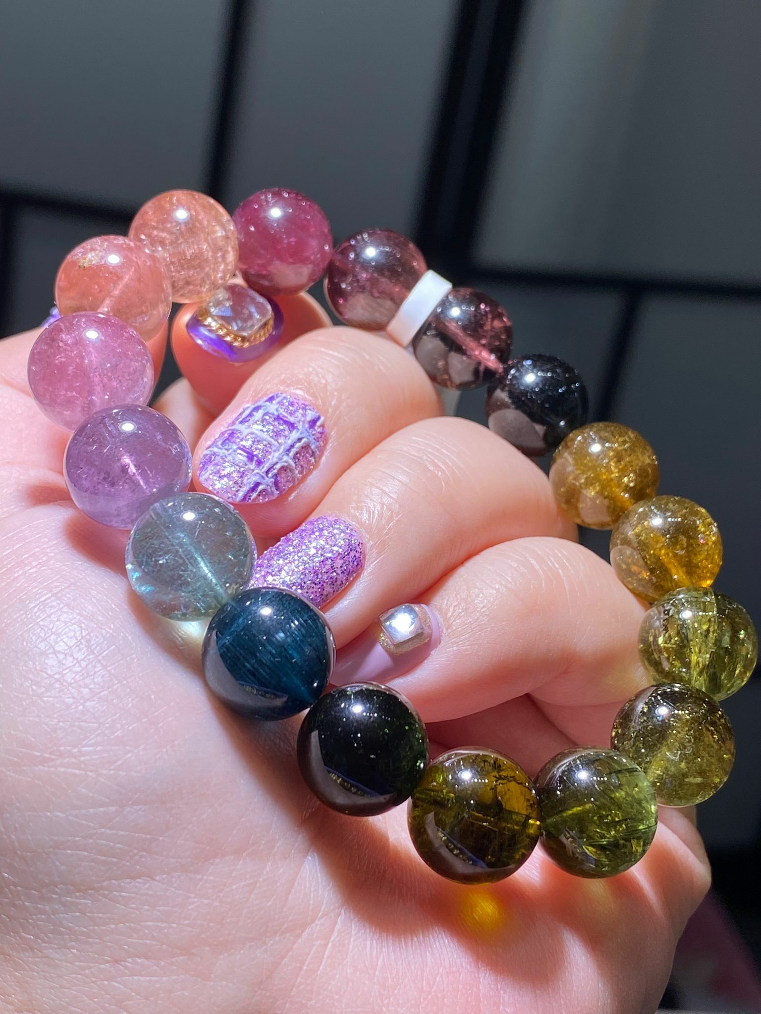 12-12.5mm 高質老礦彩虹碧璽