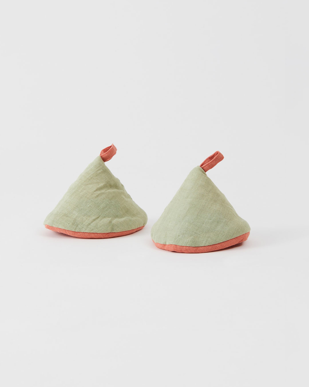 Horn Please 棉麻隔熱三角帽 2 件 淺綠｜shesay