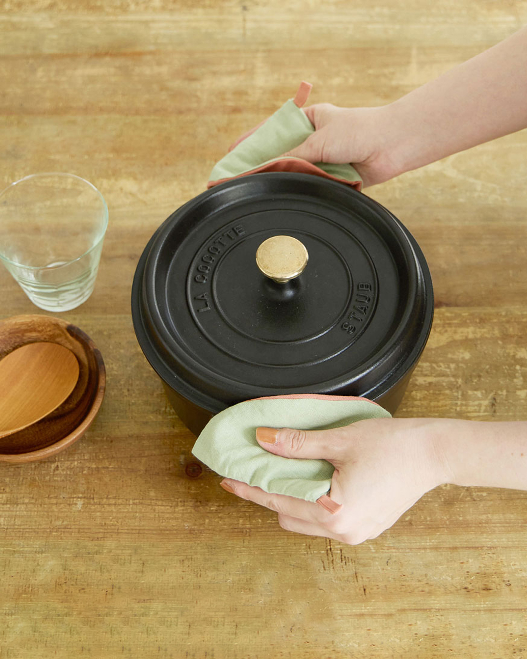 Horn Please 棉麻隔熱三角帽 2 件 淺綠｜shesay