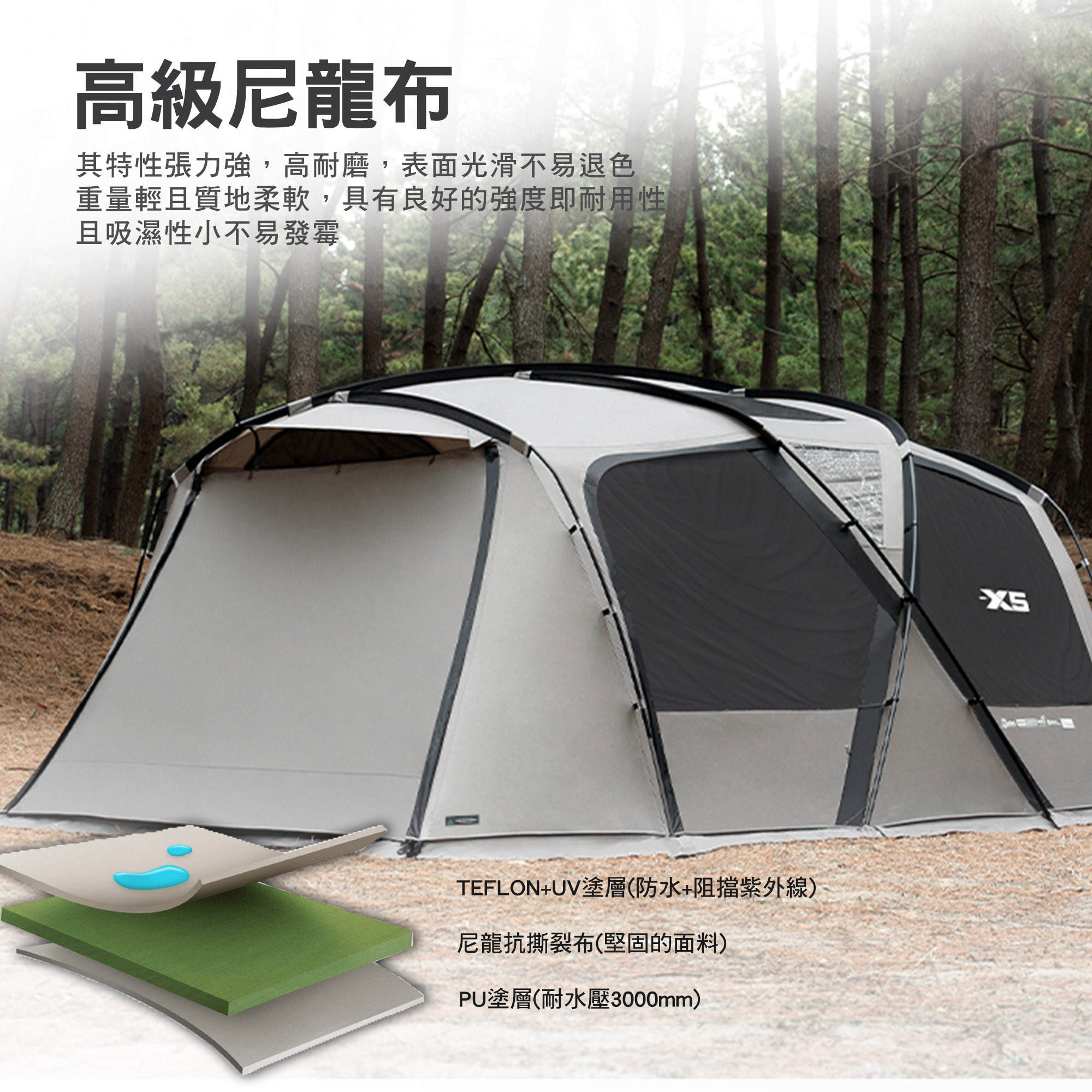 Amazon.co.jp: KZM NEW X5テント 大型テント ファミリー 防水