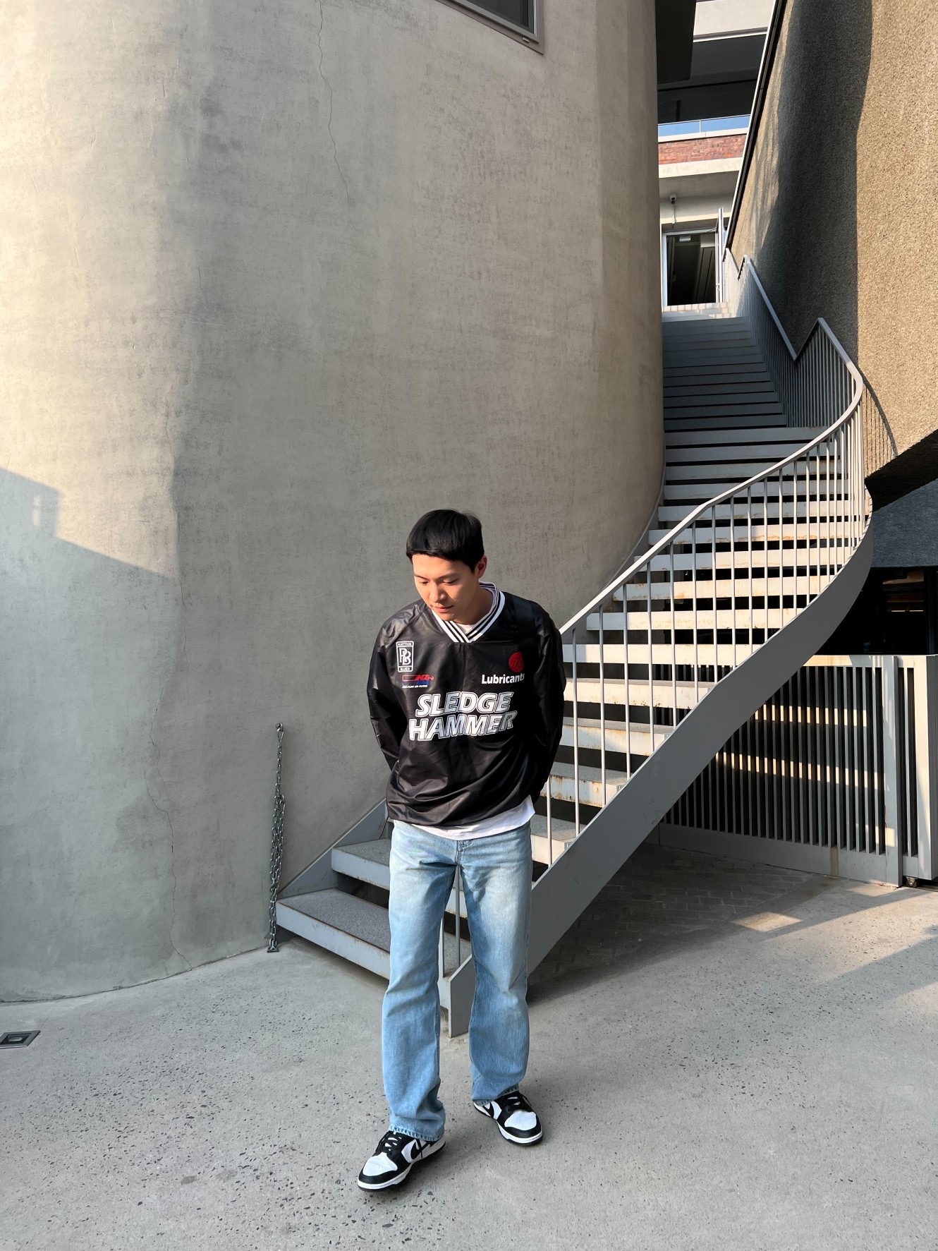 現貨｜V領復古美式橄欖球衣 （黑色）