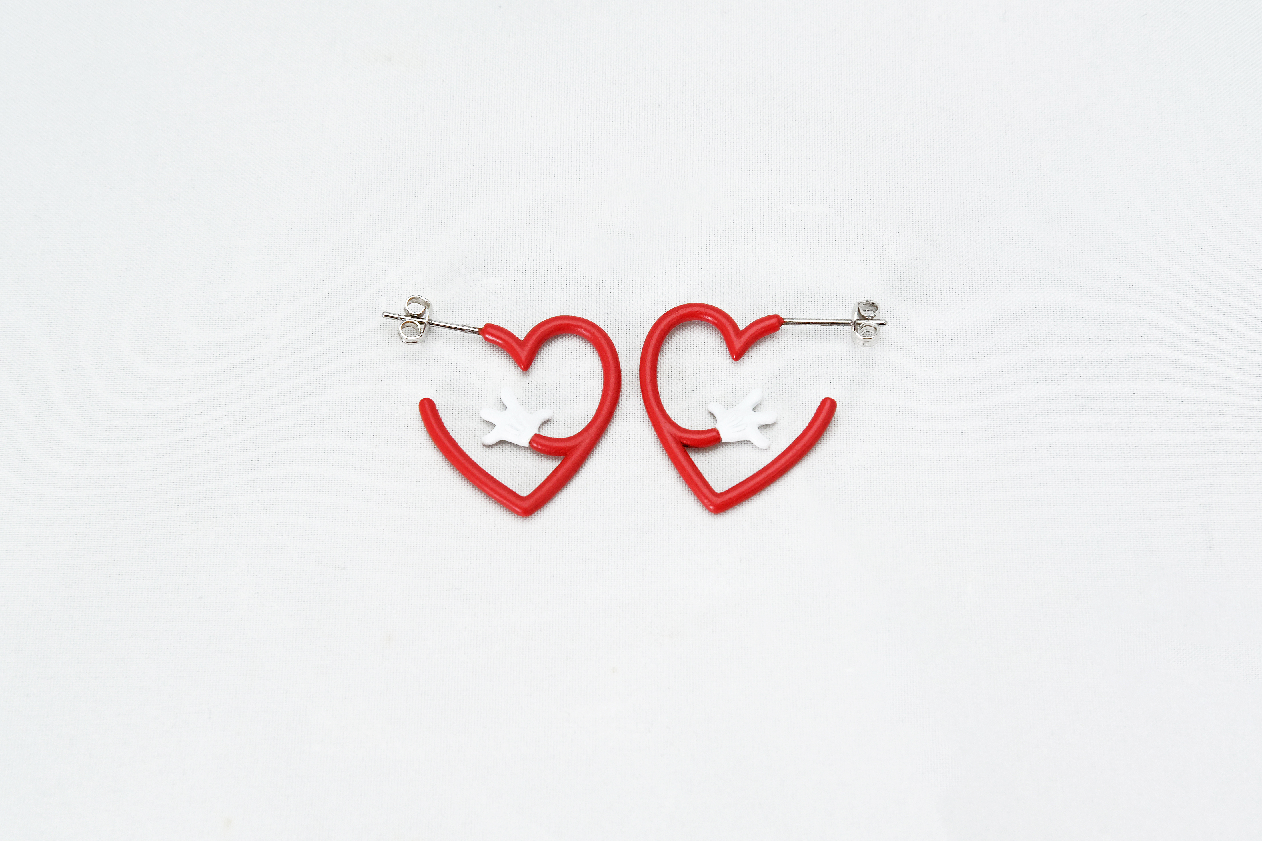 Mickey Hand with Heart Earrings