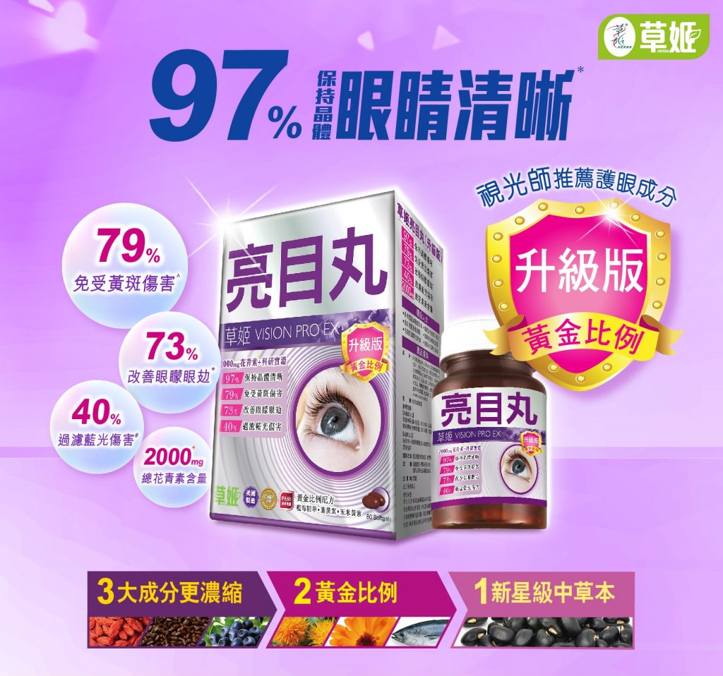 草姬 亮目丸(升級版) 97%晶體眼睛清晰* 全方位解決眼退化