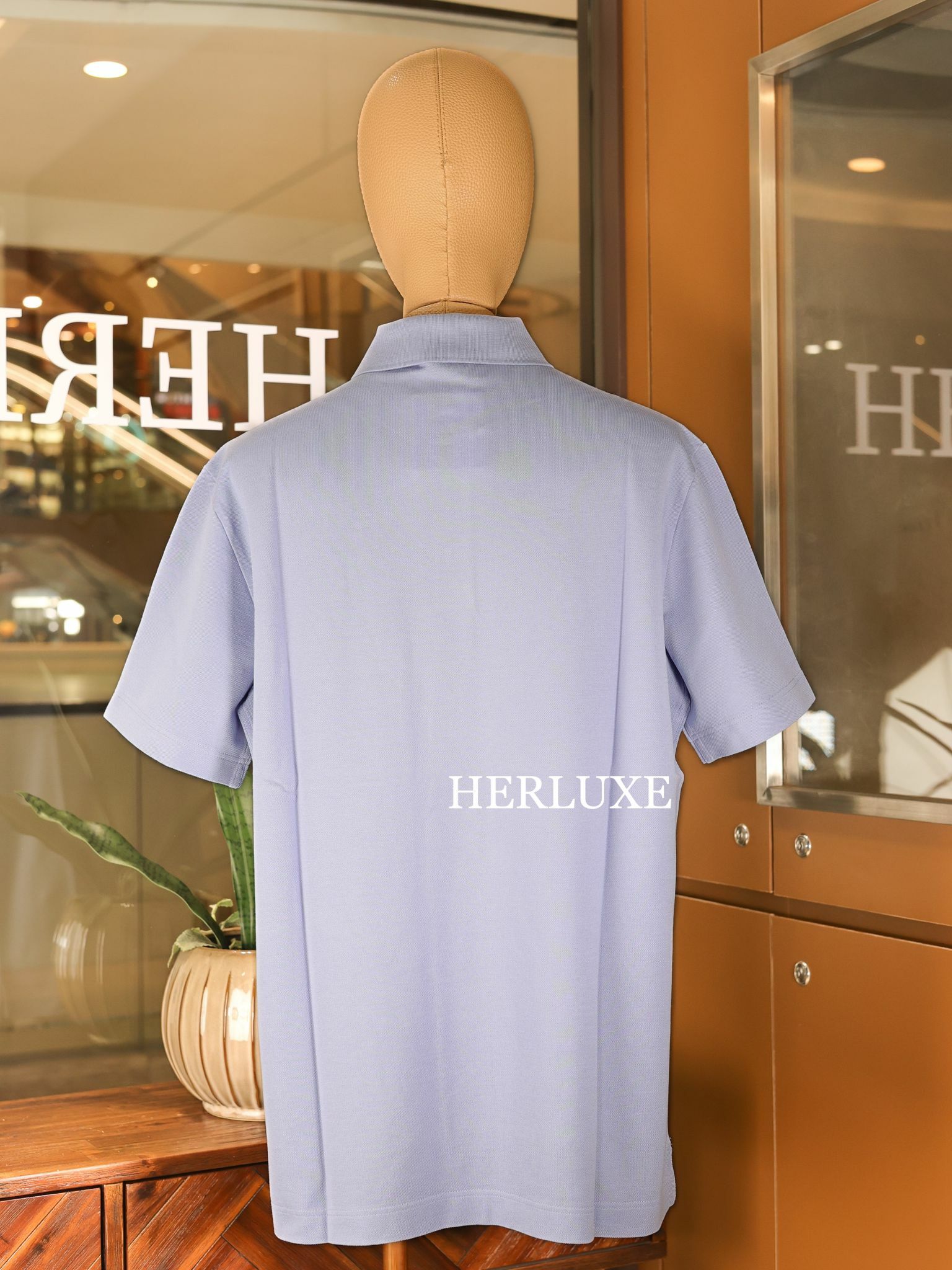 Polo boutonne pique de coton 69 bleu ciel （可預訂尺碼）