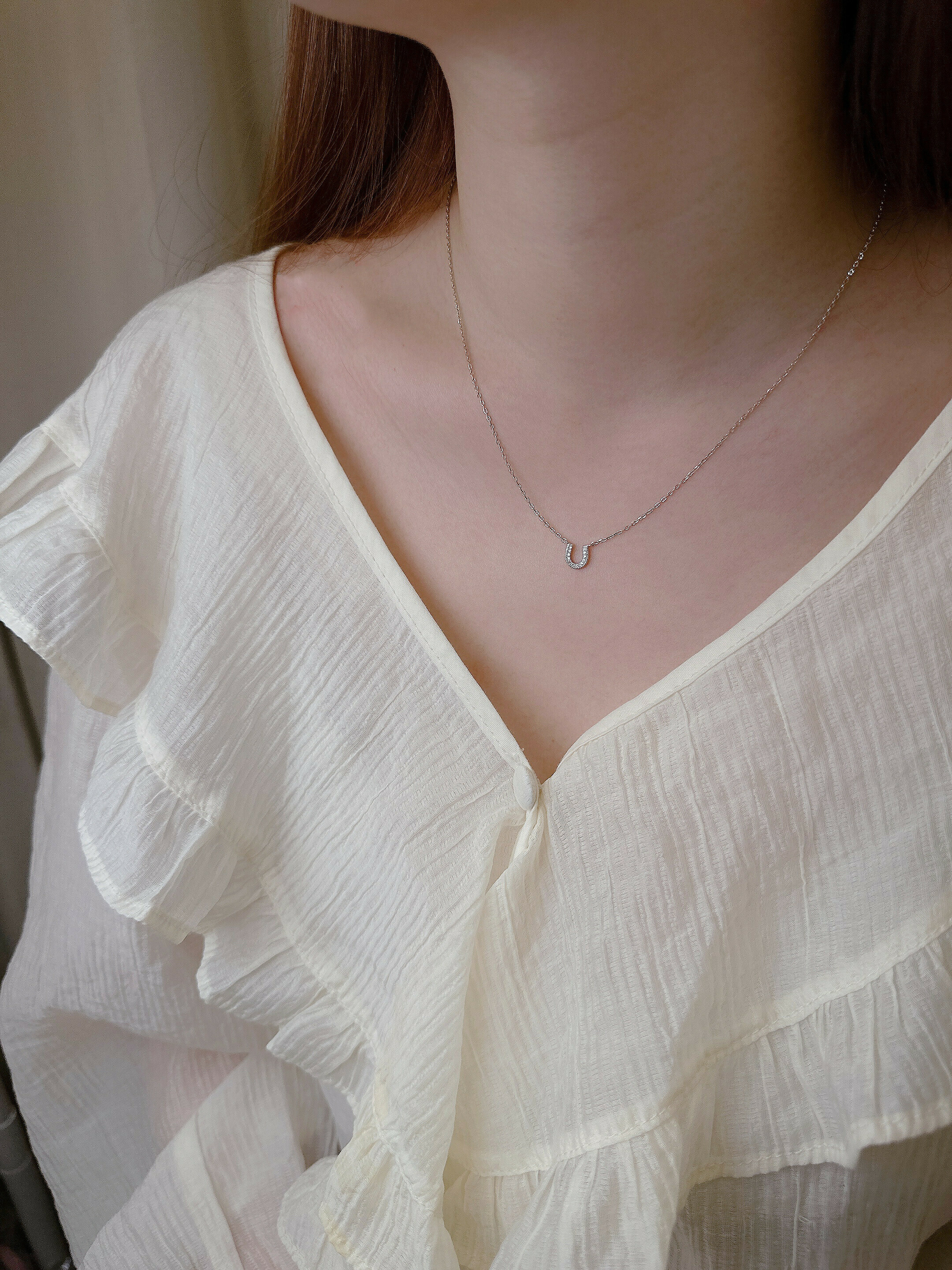 步伐．馬蹄鐵純銀鎖骨鏈