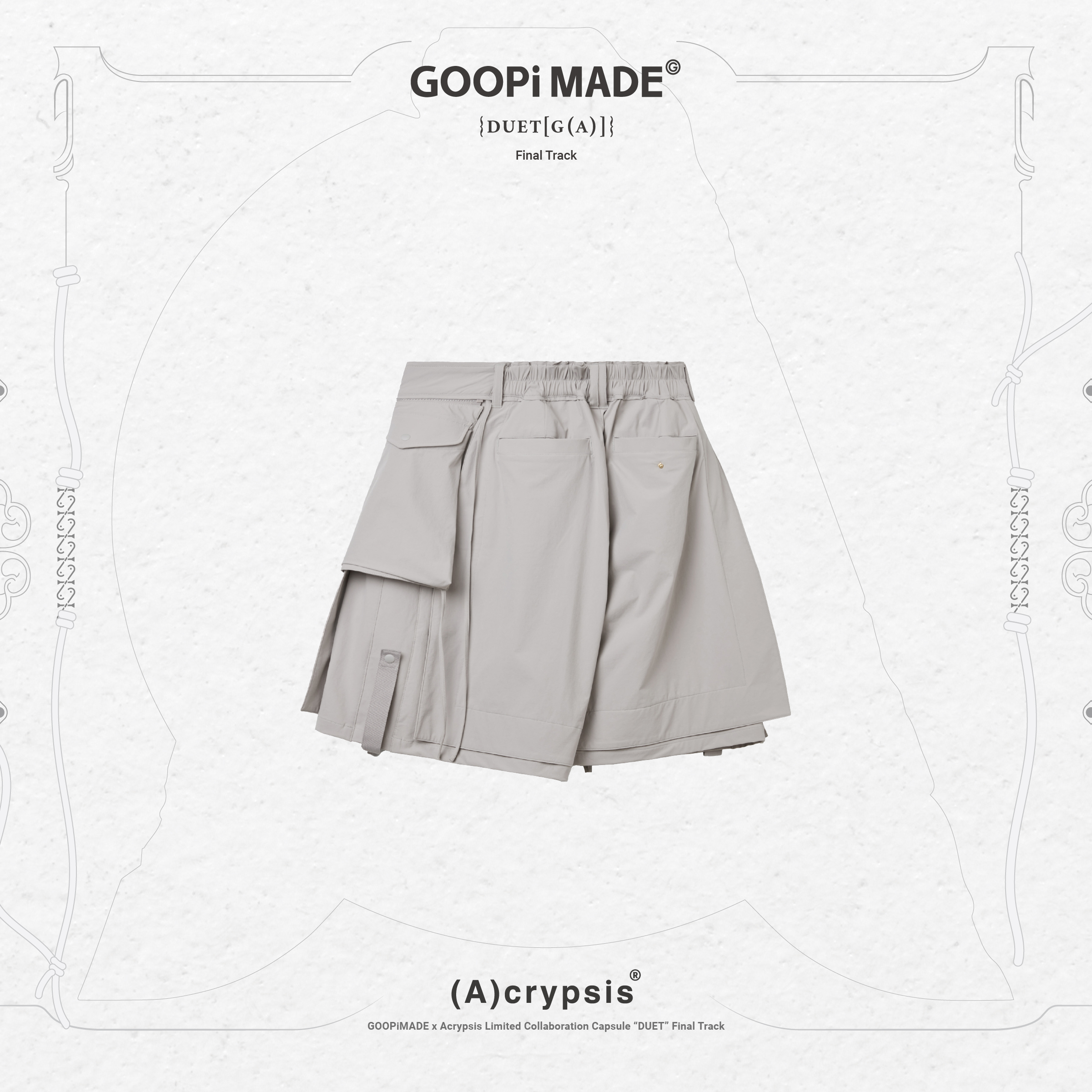 GOOPiMADE (A).11G - “DUET” R-shield Strap Shorts - Tech-Gray