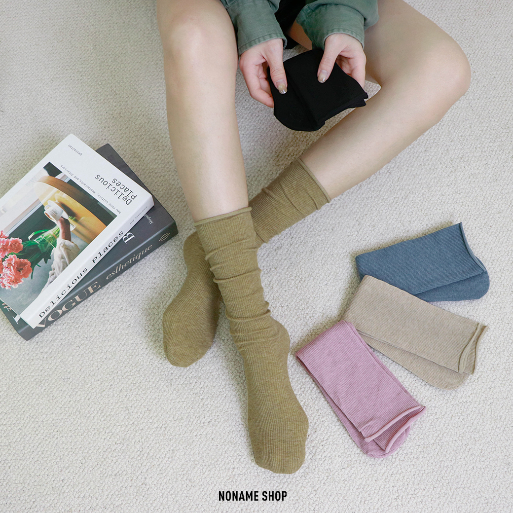 OH!NI 捲邊 堆堆襪 長襪 襪子 五色