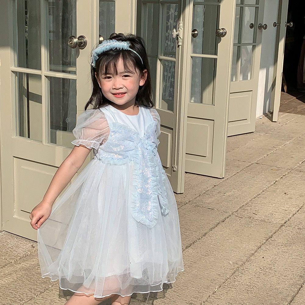 H103BL_SS23_C👸🏻Light Blue 大蝴蝶結公主紗裙