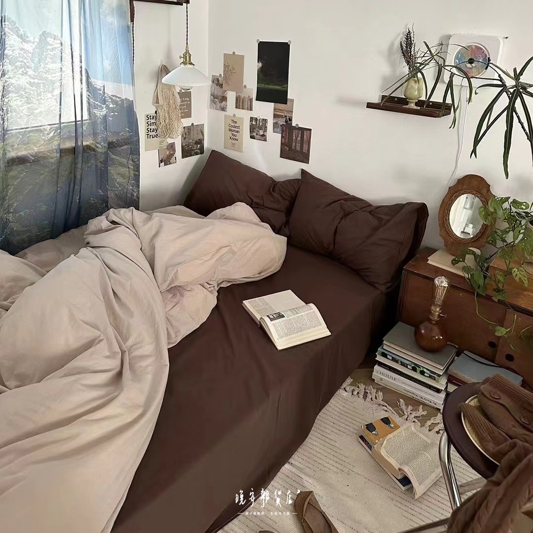 拼接色純棉【布朗尼の誘惑】床單床包組