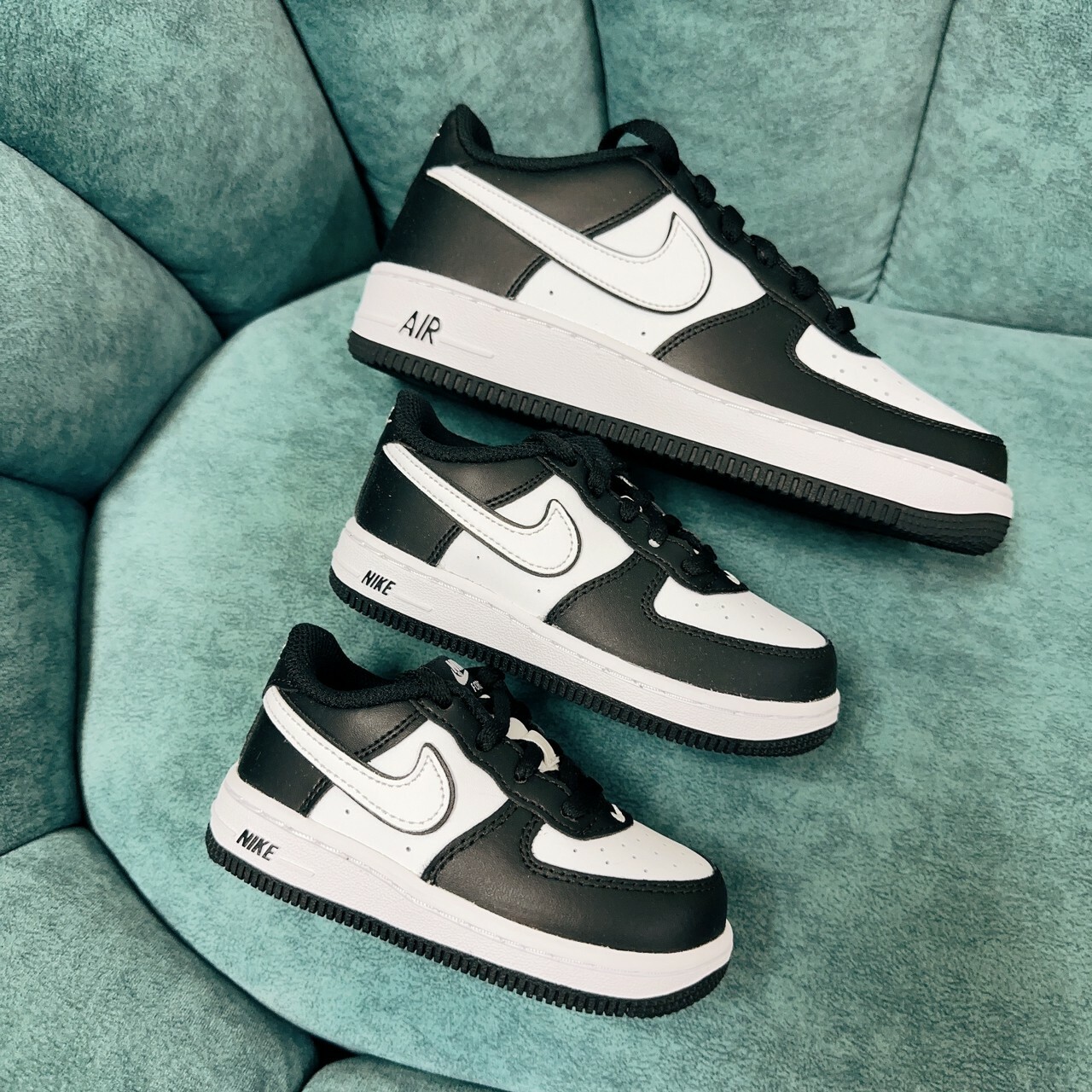 【Luxury】Nike Air Force 1 Black White 經典運動AJ1 休閒鞋黑白熊