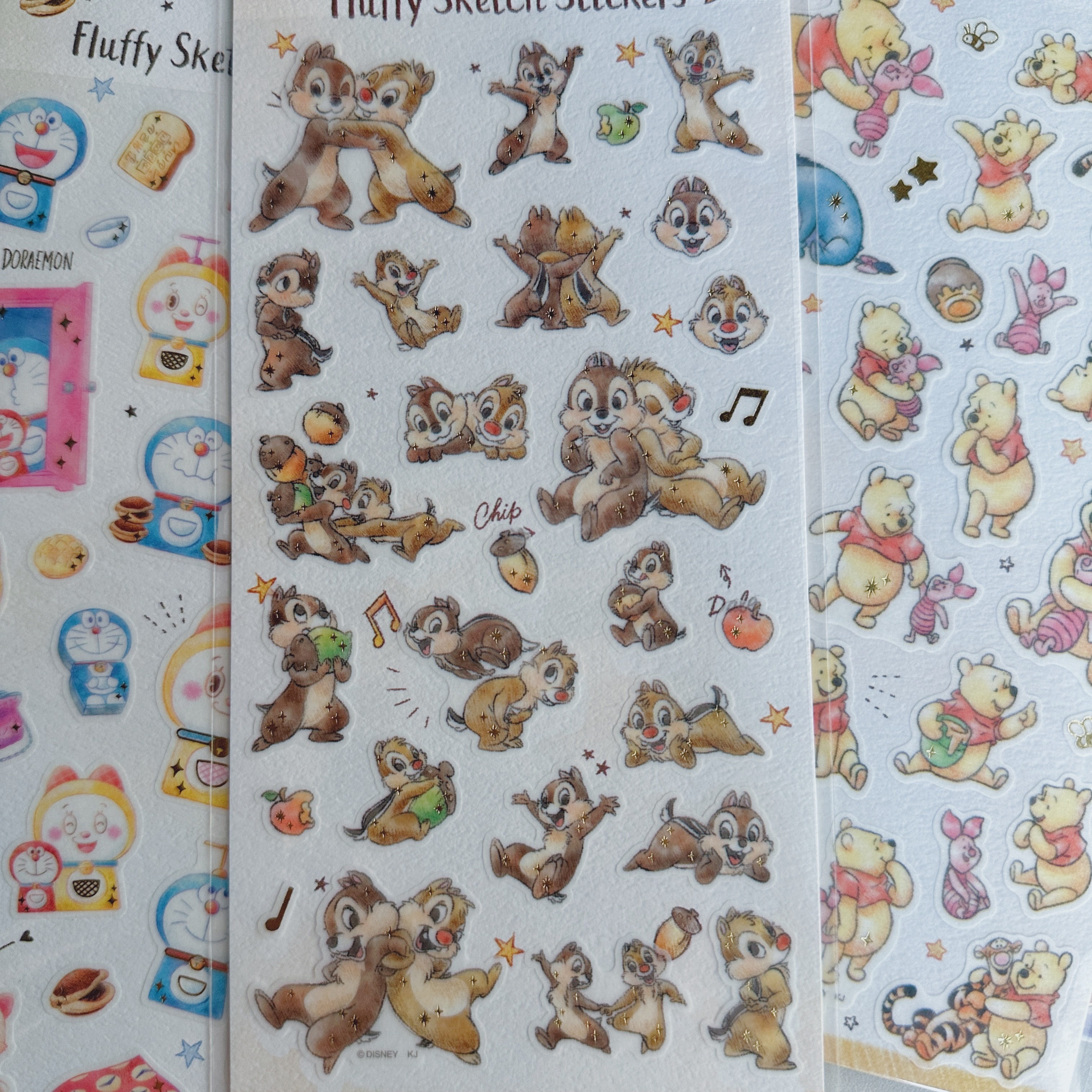 䓫䓫蒂蒂 Chip 'n' Dale 描圖紙燙金貼紙｜日本Kamio