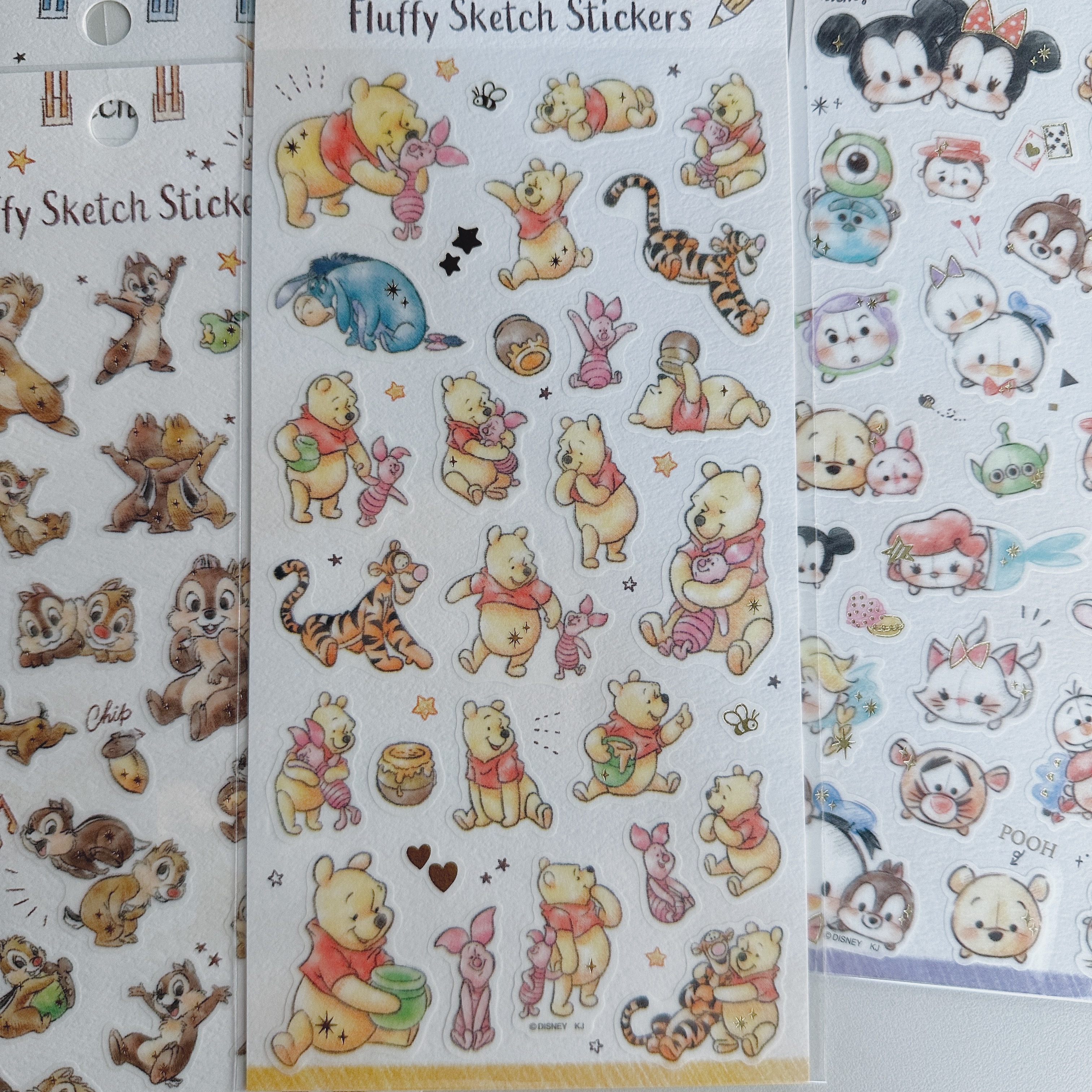 小熊維尼 描圖紙燙金貼紙｜日本Kamio