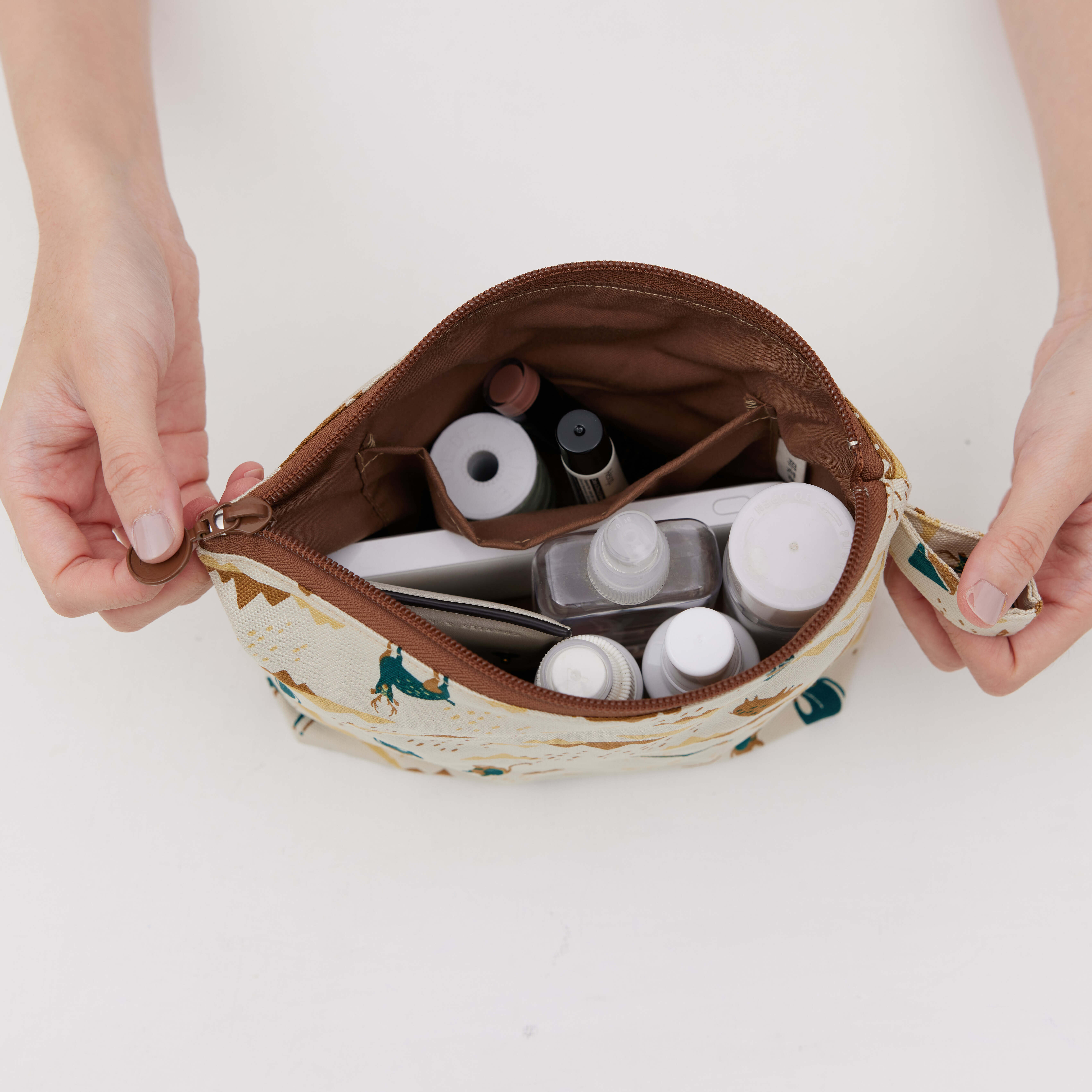 Zipper Trapzoid Pouch  (Organic Cotton)/Trekking/Muddy Yellow