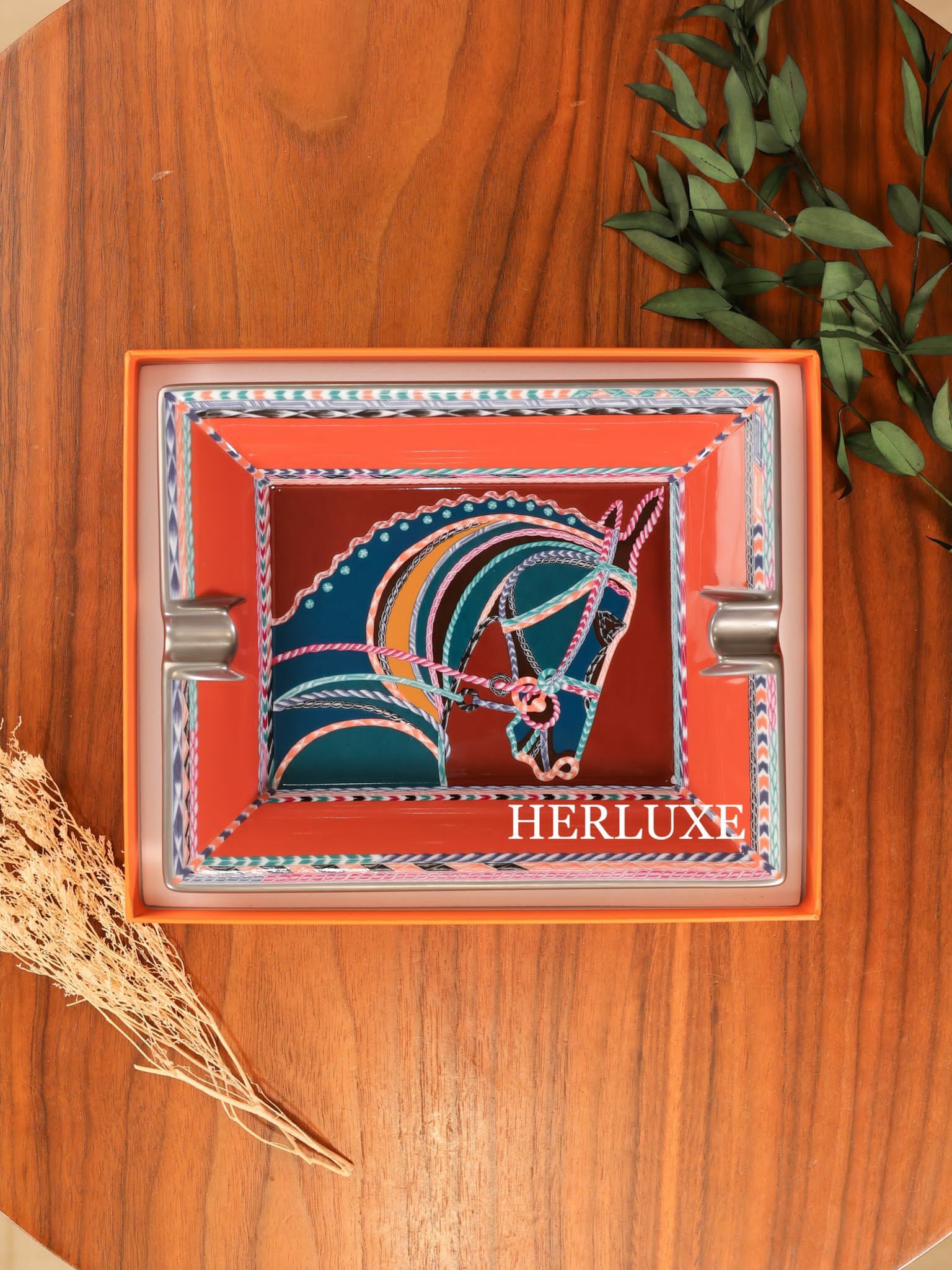 Cendrier Robe du Soir en platine Terracotta 20x16cm