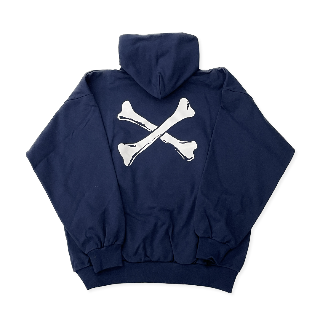 WTAPS CROSS BONES HOODY COTTON 背後骨頭帽T 海軍藍