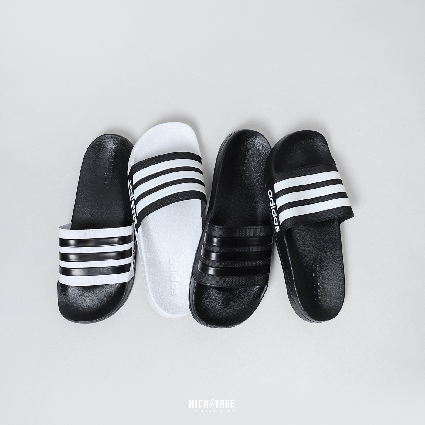 男女鞋ADIDAS ADILETTE SHOWER SLIDES 四色三線立體LOGO 運動防水拖鞋【G