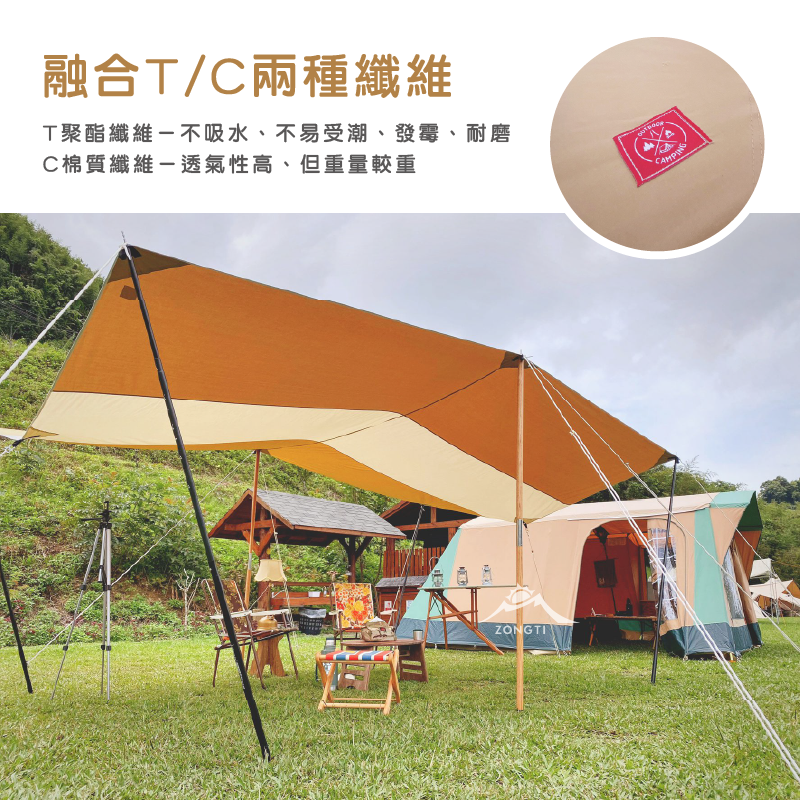 ＊【人八月】古著撞色天幕