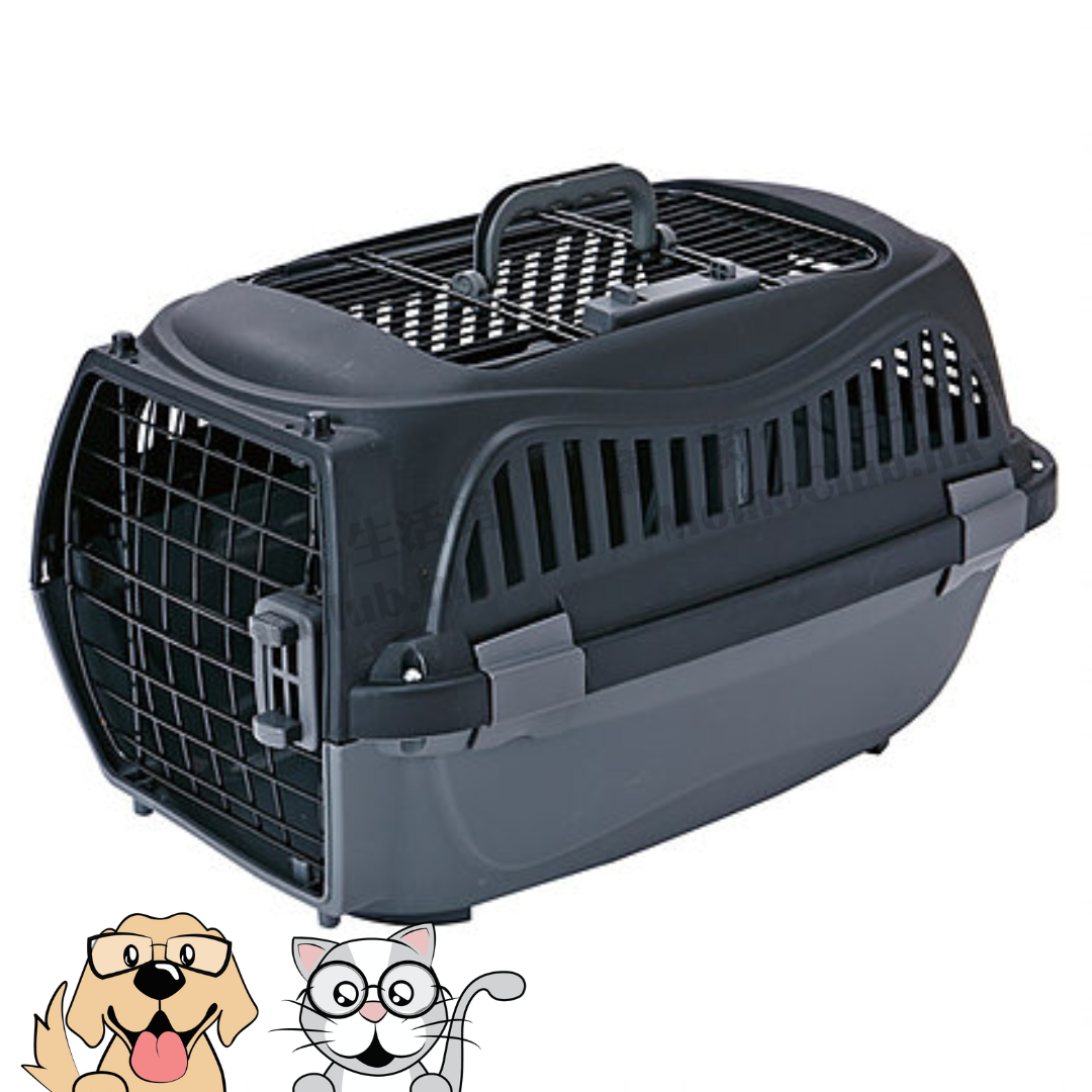 Petio - 寵物雙門手提籠 (中碼/黑色) [貓犬用]