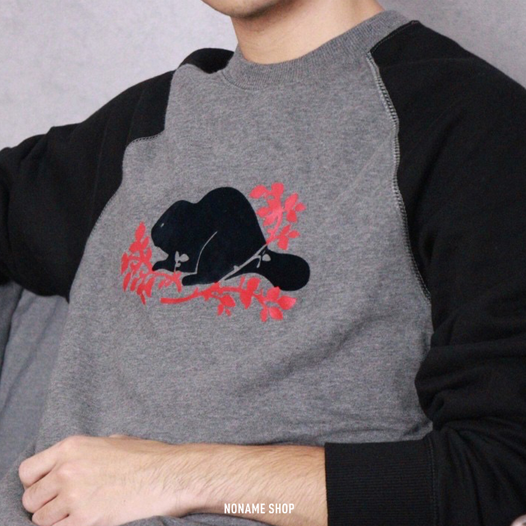 ROOTS LOGO 拼接 大學T 兩色 (男款)