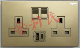 Legrand 羅格朗 Galion 13A 雙位開關插座(帶USB&TYPE-C插頭) (白色/太空金/太空灰/太空黑)