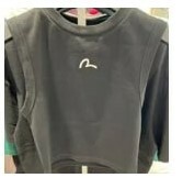 [S] EVISU SMALL SIGNATURE LOGO SLEEVELESS CROPTOP,BLACK, EV2FTS951-BLACK (SEV232)