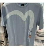 [S] EVISU CREW NECK SHORT SLEEVE T-SHIRT,BLUE, EV2UTS721-BLUE (SEV235)