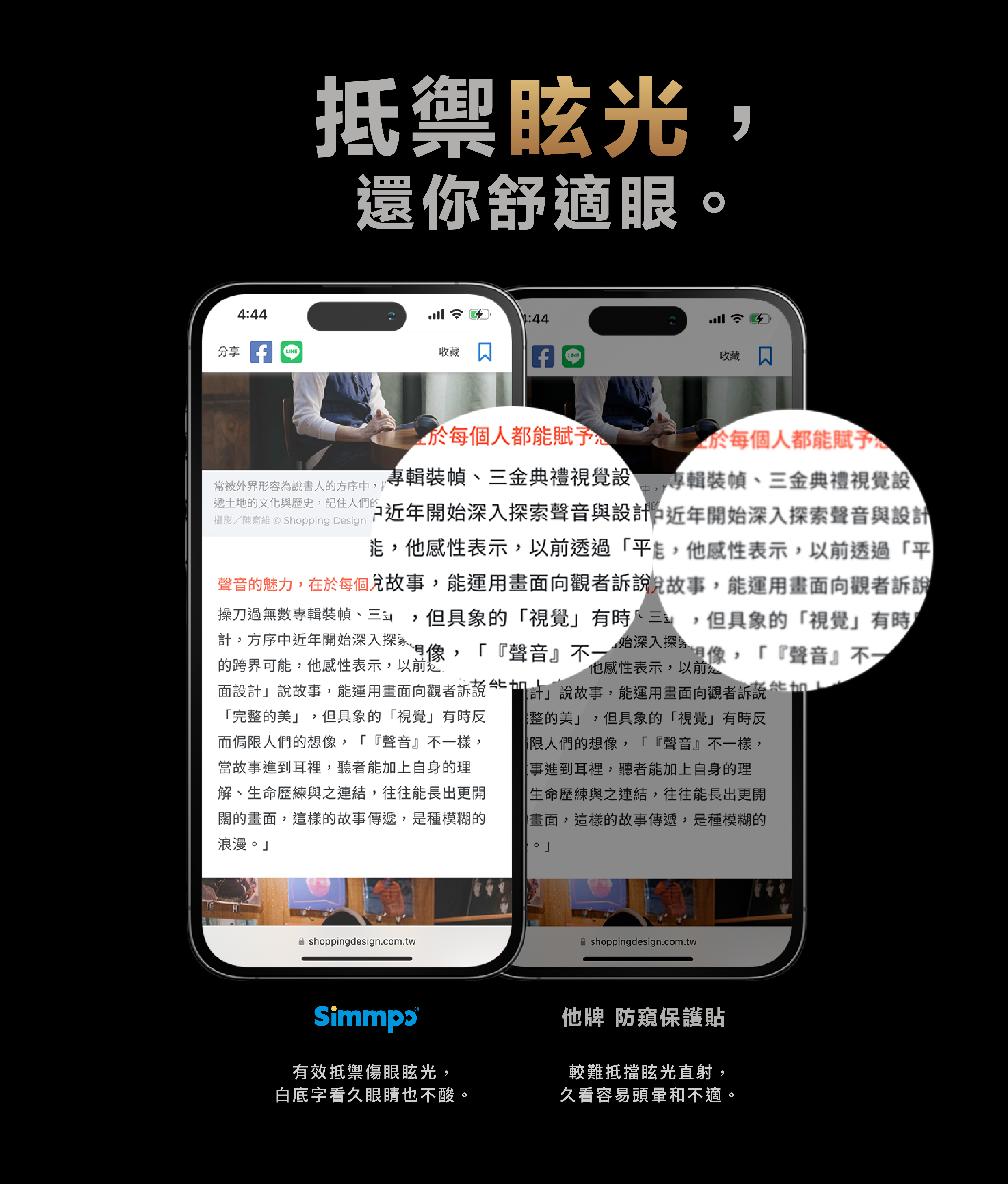 抵禦眩光，還你舒適眼。