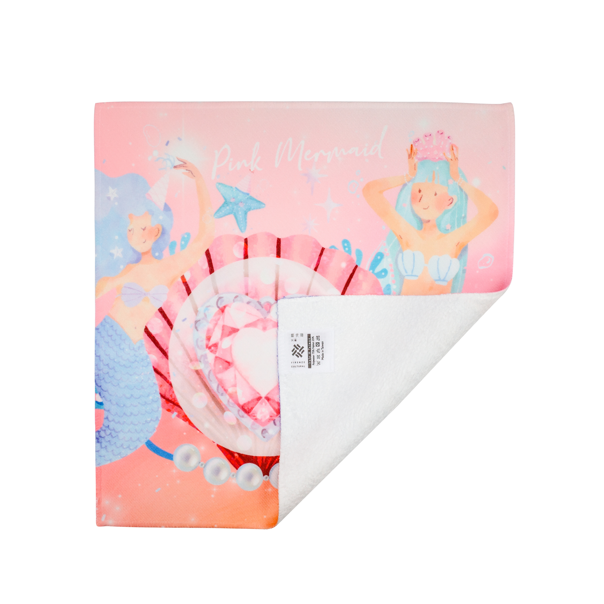 藝術小方巾｜貝殼美人魚