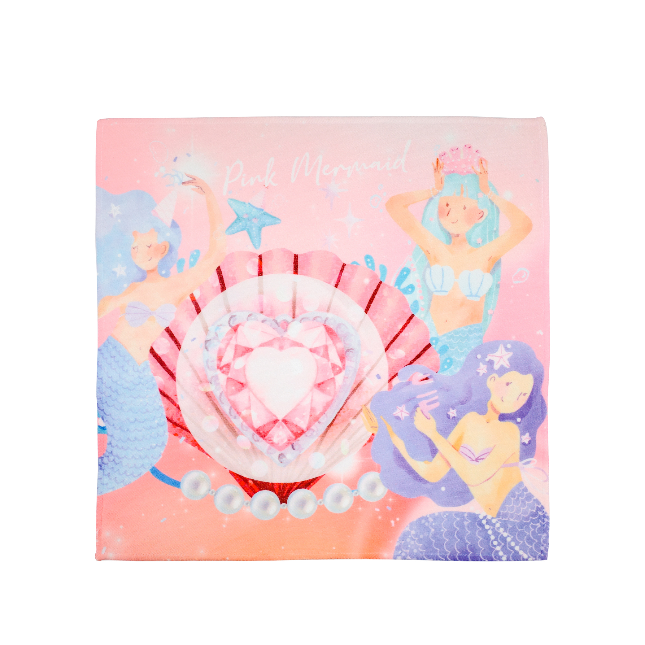 藝術小方巾｜貝殼美人魚